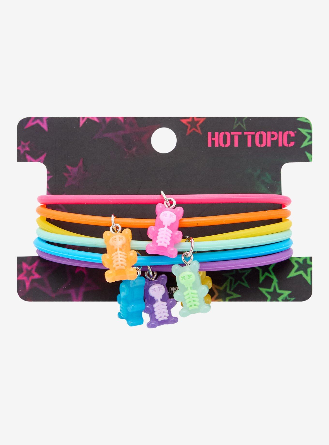 Rainbow Skeleton Bear Jelly Bracelet Set, , hi-res