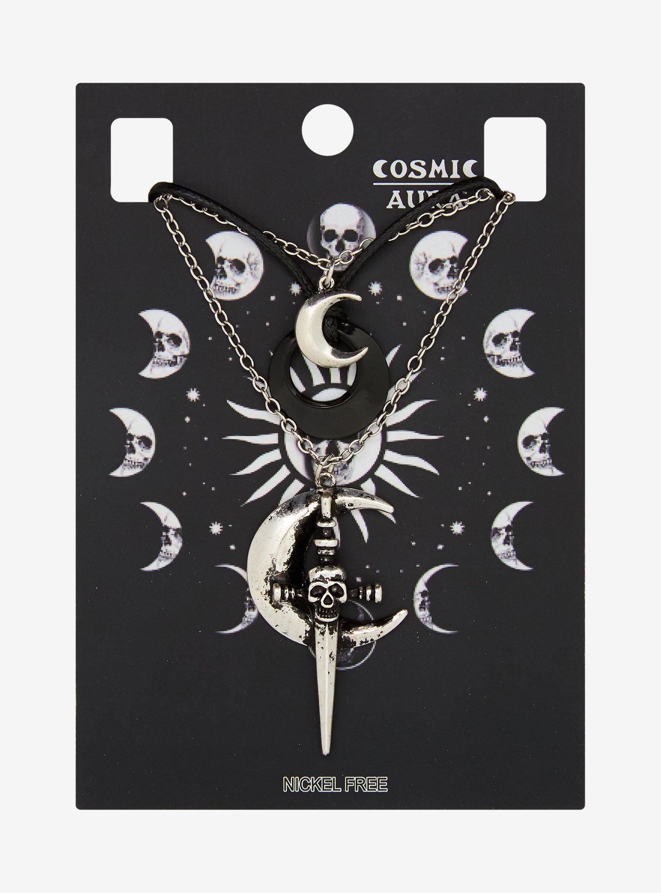 Cosmic Aura Celestial Skull Dagger Necklace Set, , hi-res