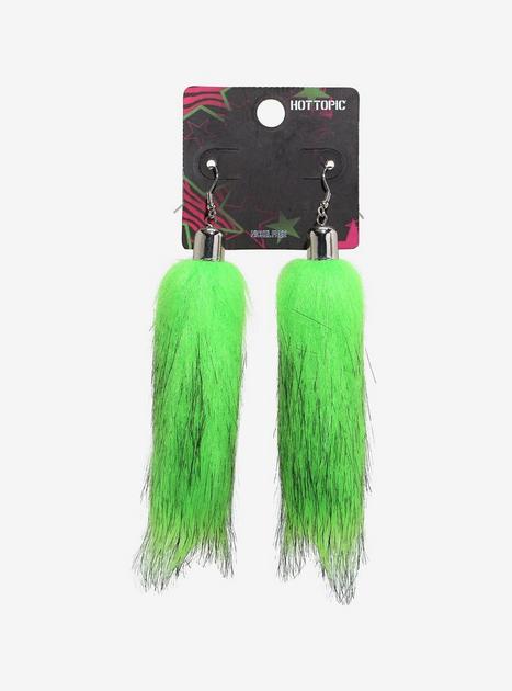 Neon Green Rat Tail Earrings | Hot Topic