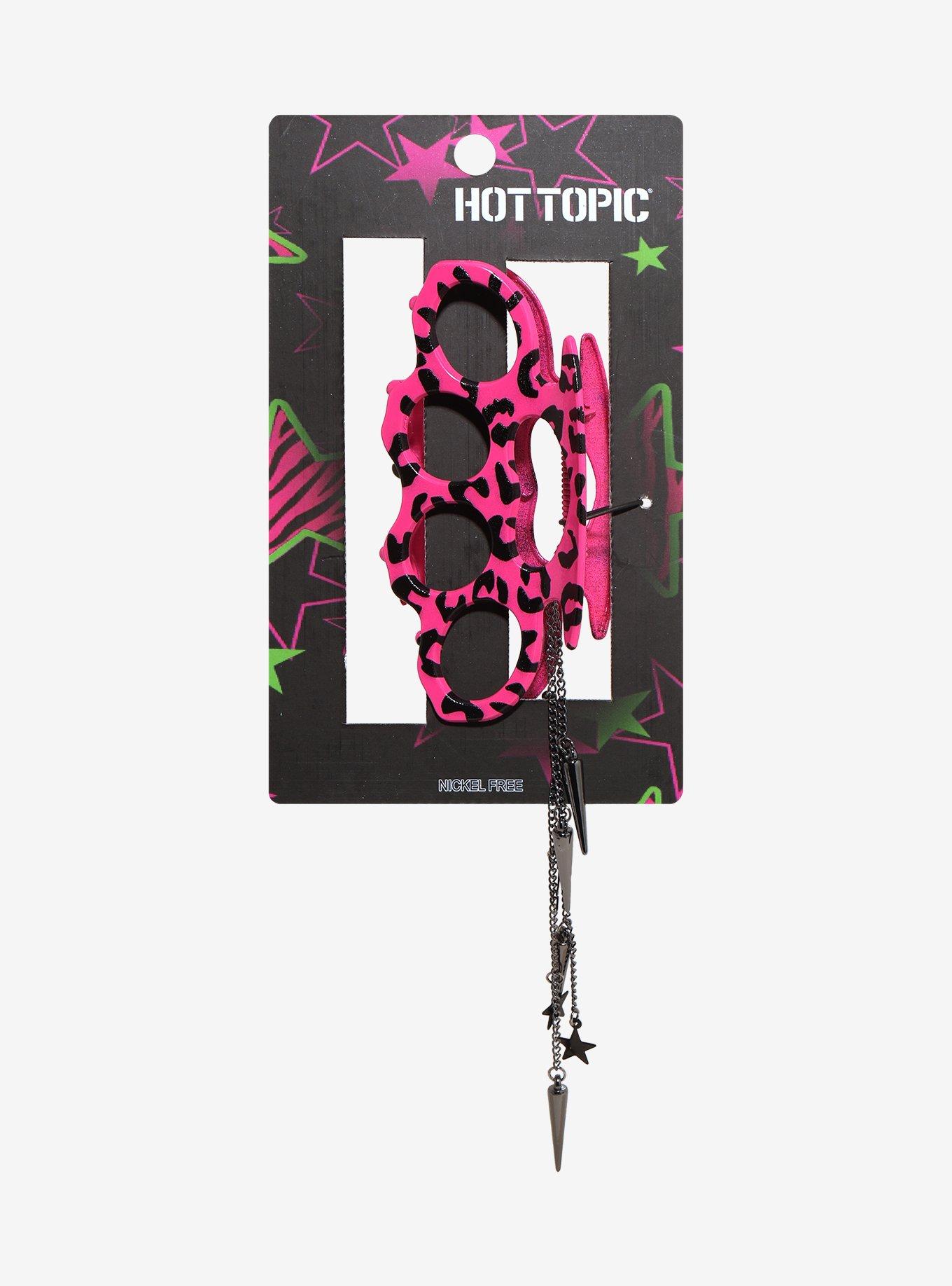 Black & Pink Leopard Knuckle Claw Hair Clip, , hi-res