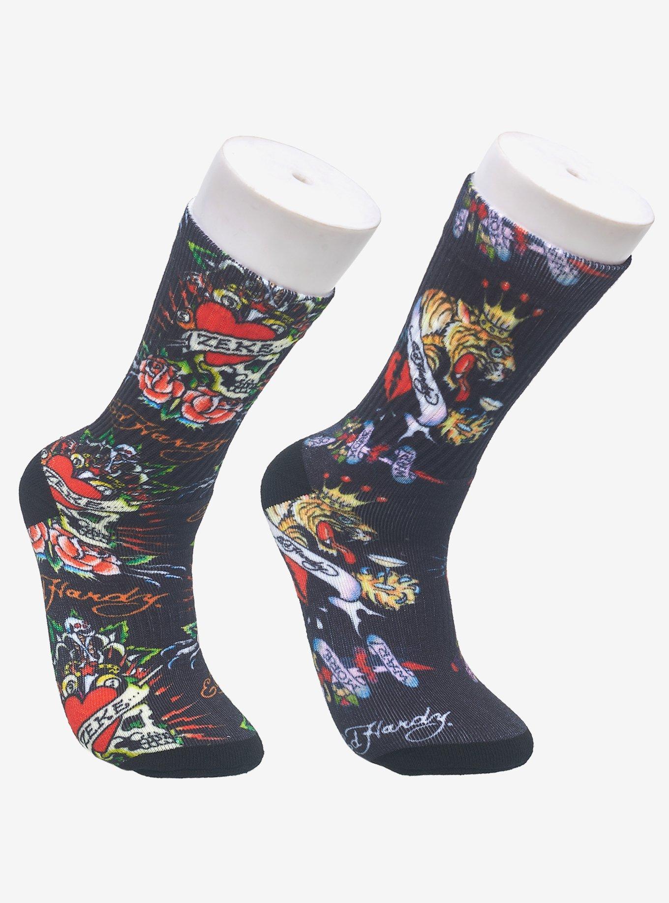 Ed Hardy Digital Print Crew 2-Pack Men's Socks, , hi-res