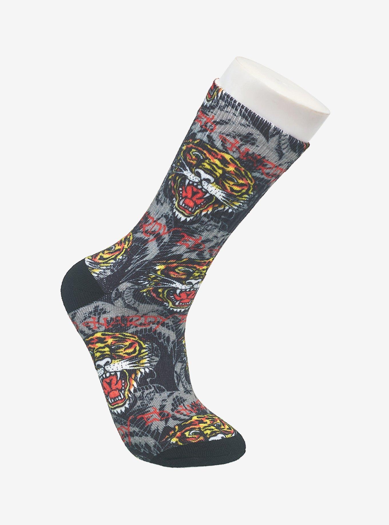 Ed Hardy Tiger 360 Printed Crew Men's Socks, , hi-res
