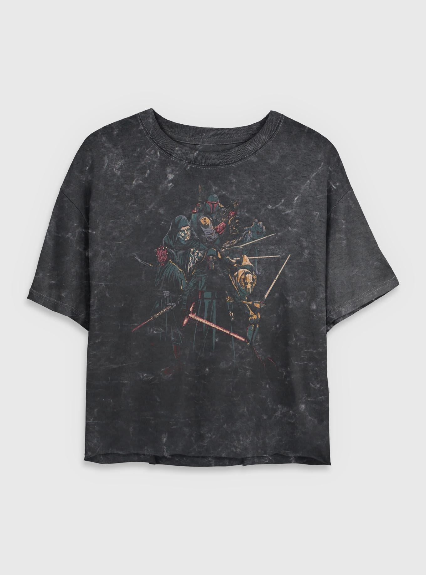 Star Wars Darkside Baddies Mineral Wash Womens Crop T-Shirt, , hi-res