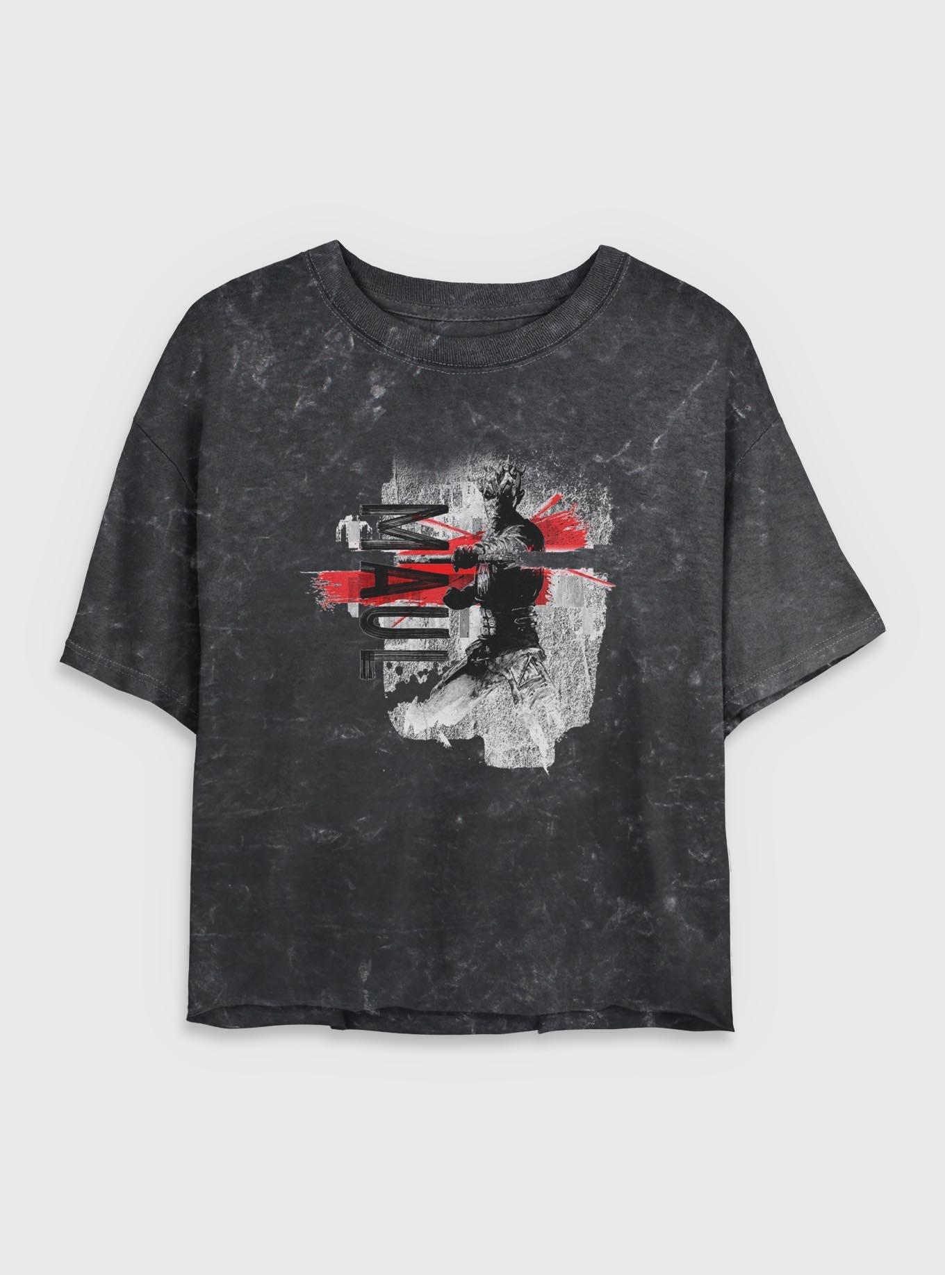 Star Wars: The Clone Wars Maul Collage Mineral Wash Womens Crop T-Shirt, , hi-res