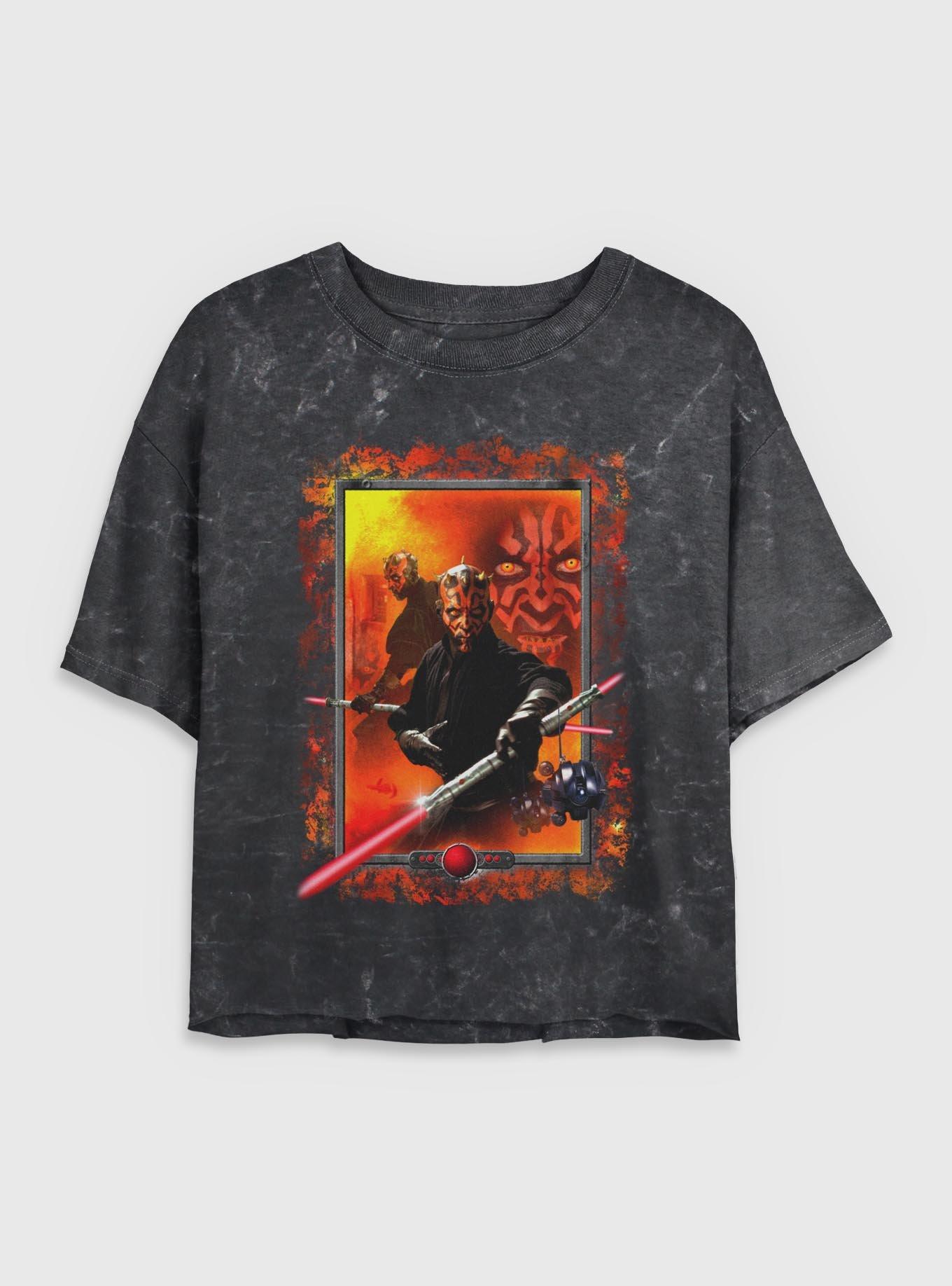 Star Wars Maul Frame Womens Mineral Wash Womens Crop T-Shirt, , hi-res