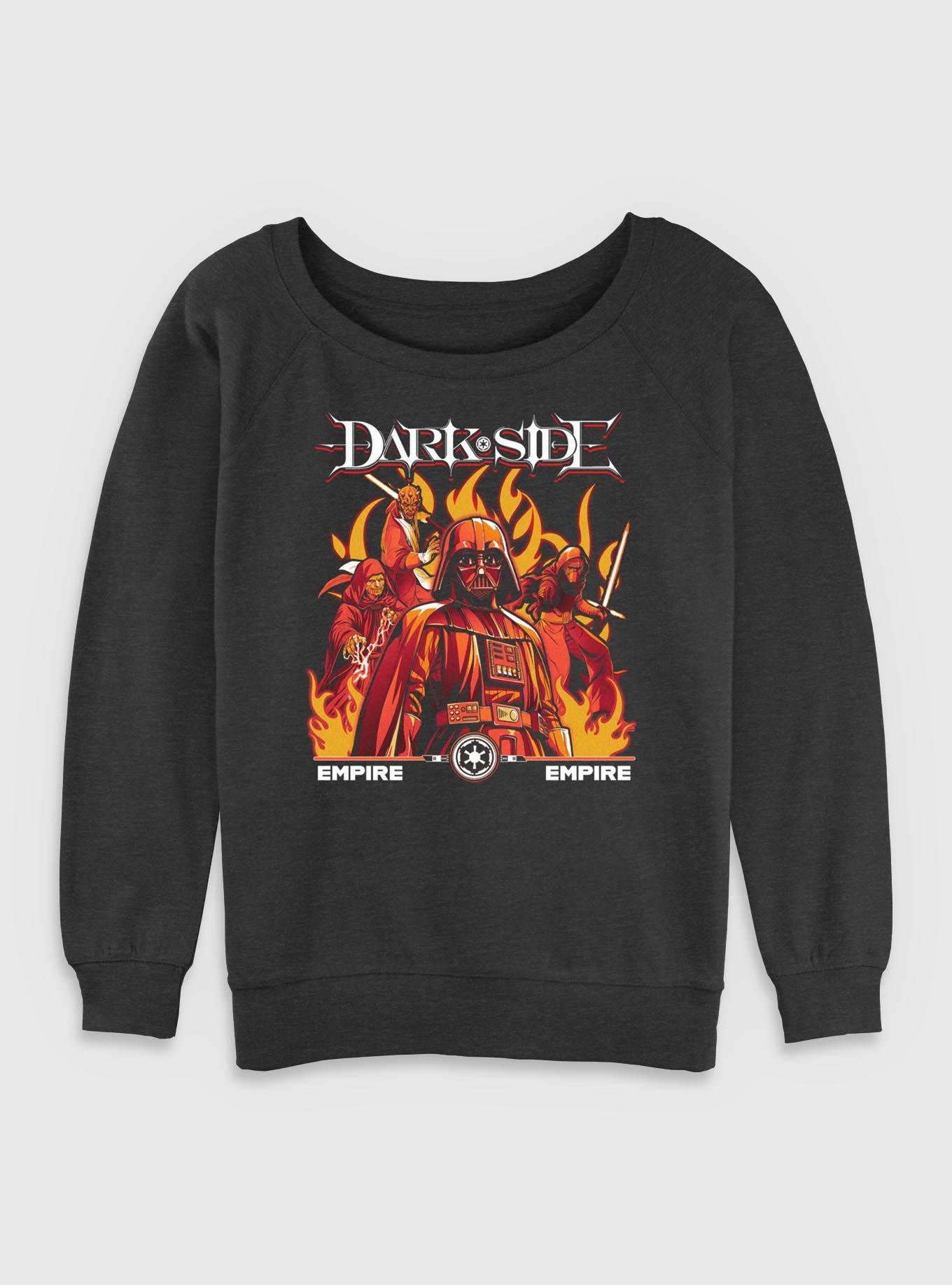 Star Wars Dark Side Empire Group Womens Slouchy Sweatshirt, CHAR HTR, hi-res