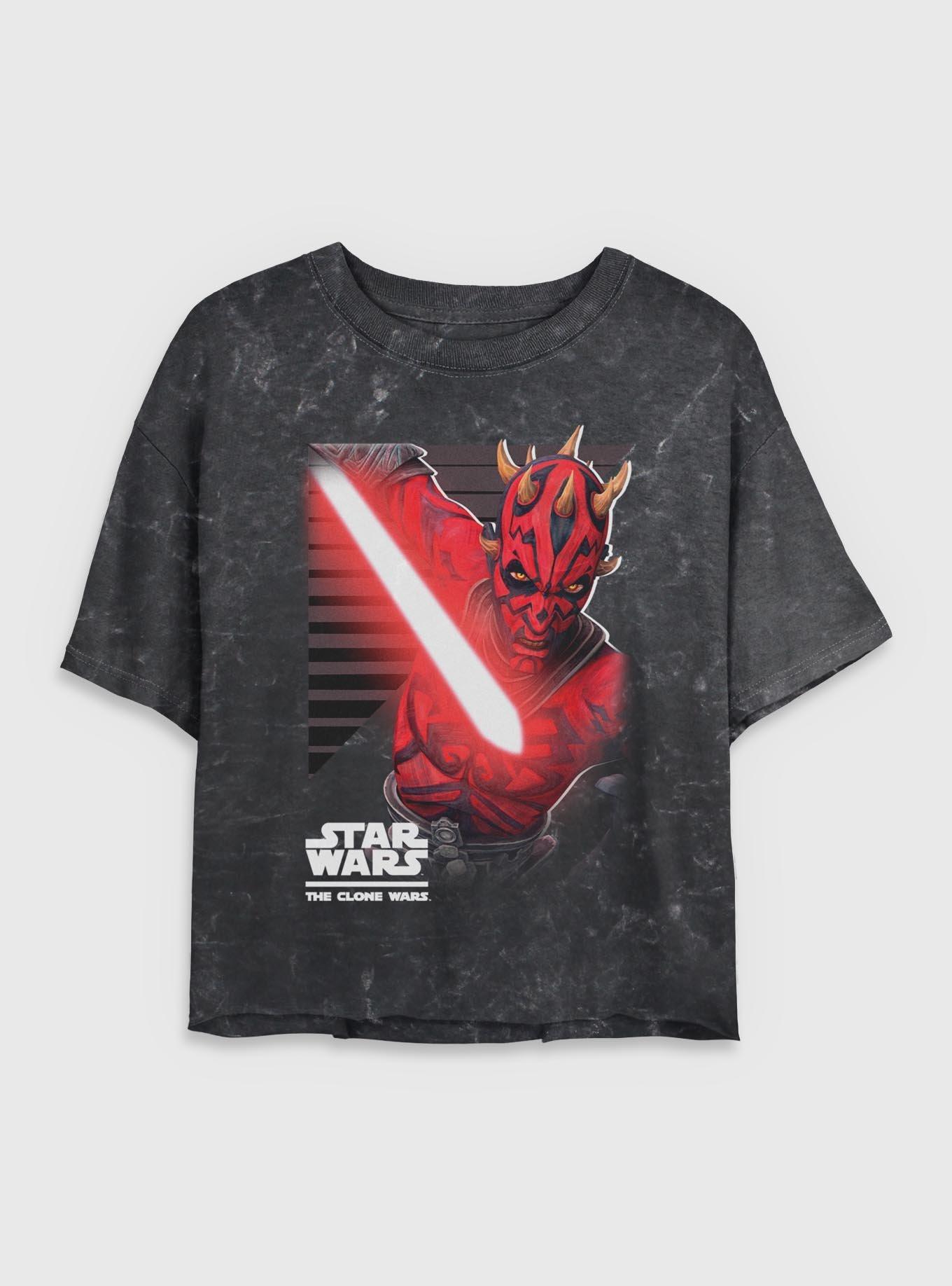 Star Wars Maul Strikes Mineral Wash Womens Crop T-Shirt, , hi-res