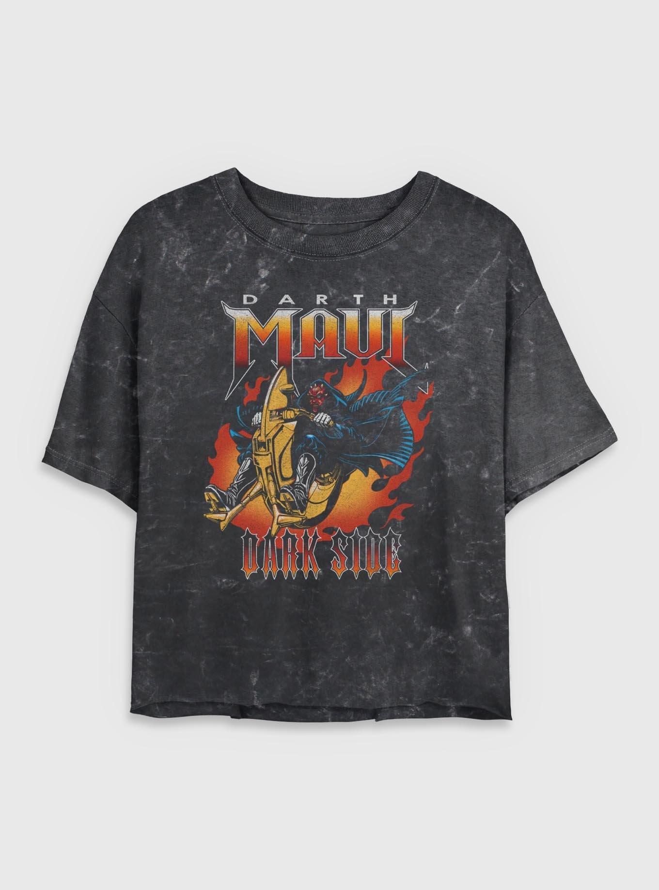 Star Wars Darth Maul Sith Flames Mineral Wash Womens Crop T-Shirt, , hi-res