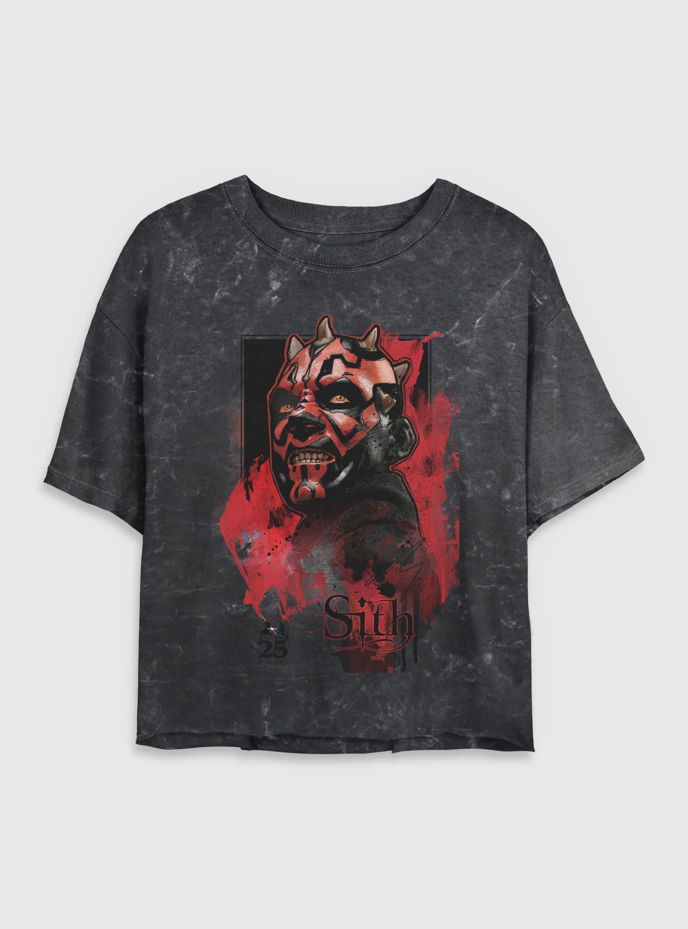 Star Wars Sith Maul Mineral Wash Womens Crop T-Shirt, , hi-res