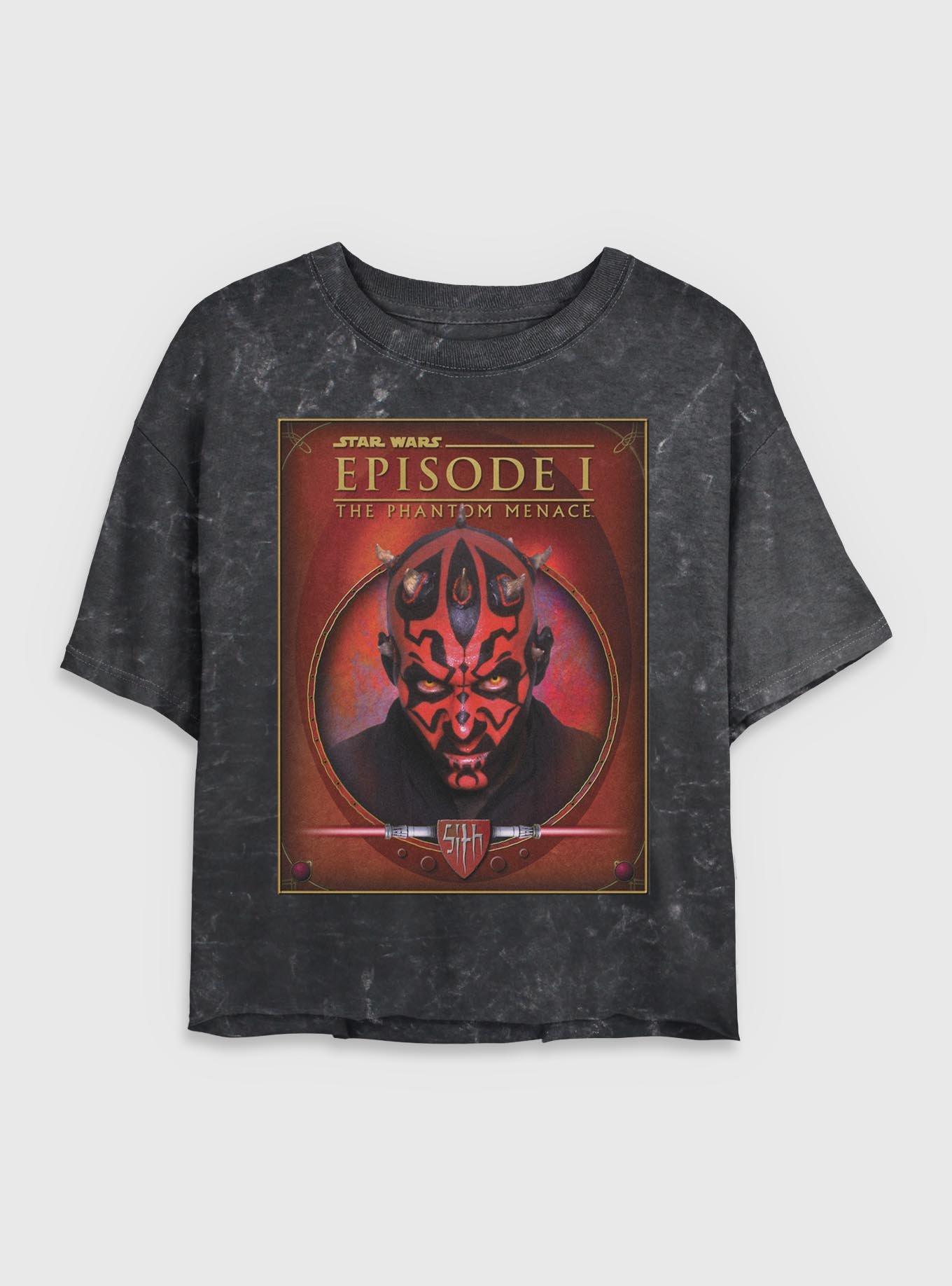 Star Wars Darth Maul Episode 1 Poster Mineral Wash Womens Crop T-Shirt, , hi-res