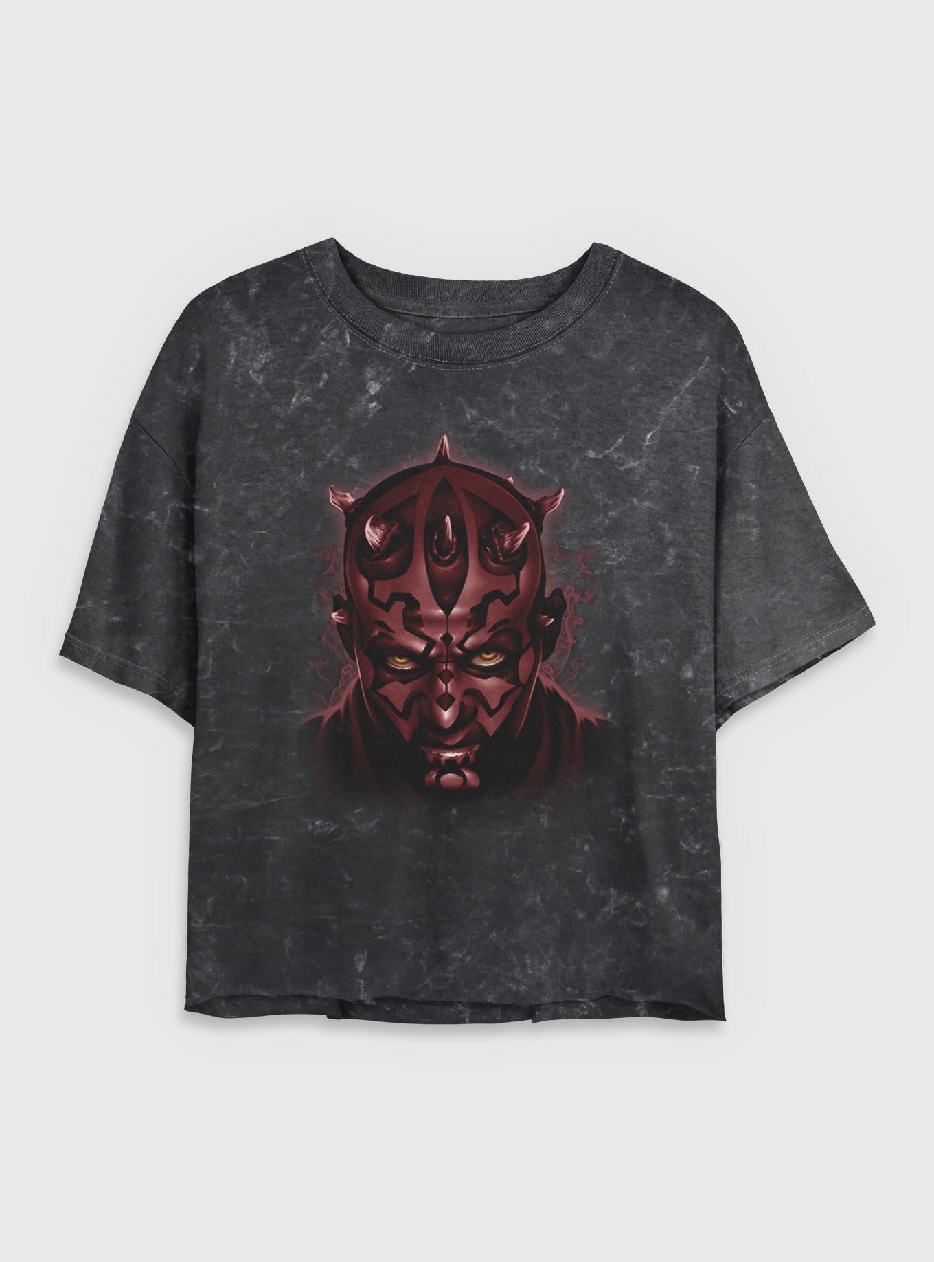 Star Wars Darth Maul Fight Mineral Wash Womens Crop T-Shirt, , hi-res