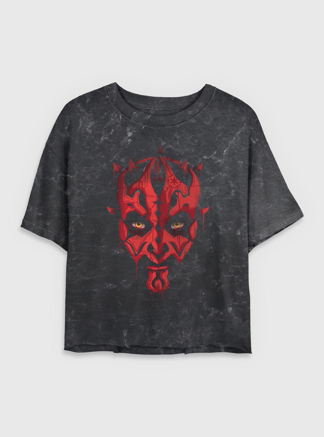 Star Wars Darth Maul Paint  Mineral Wash Womens Crop T-Shirt, , hi-res