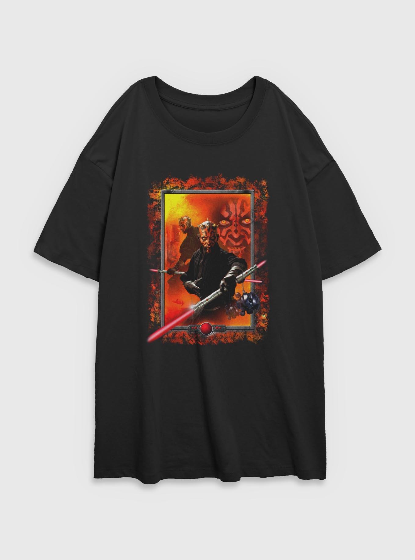 Star Wars Maul Frame Womens Womens Oversized T-Shirt, BLACK, hi-res
