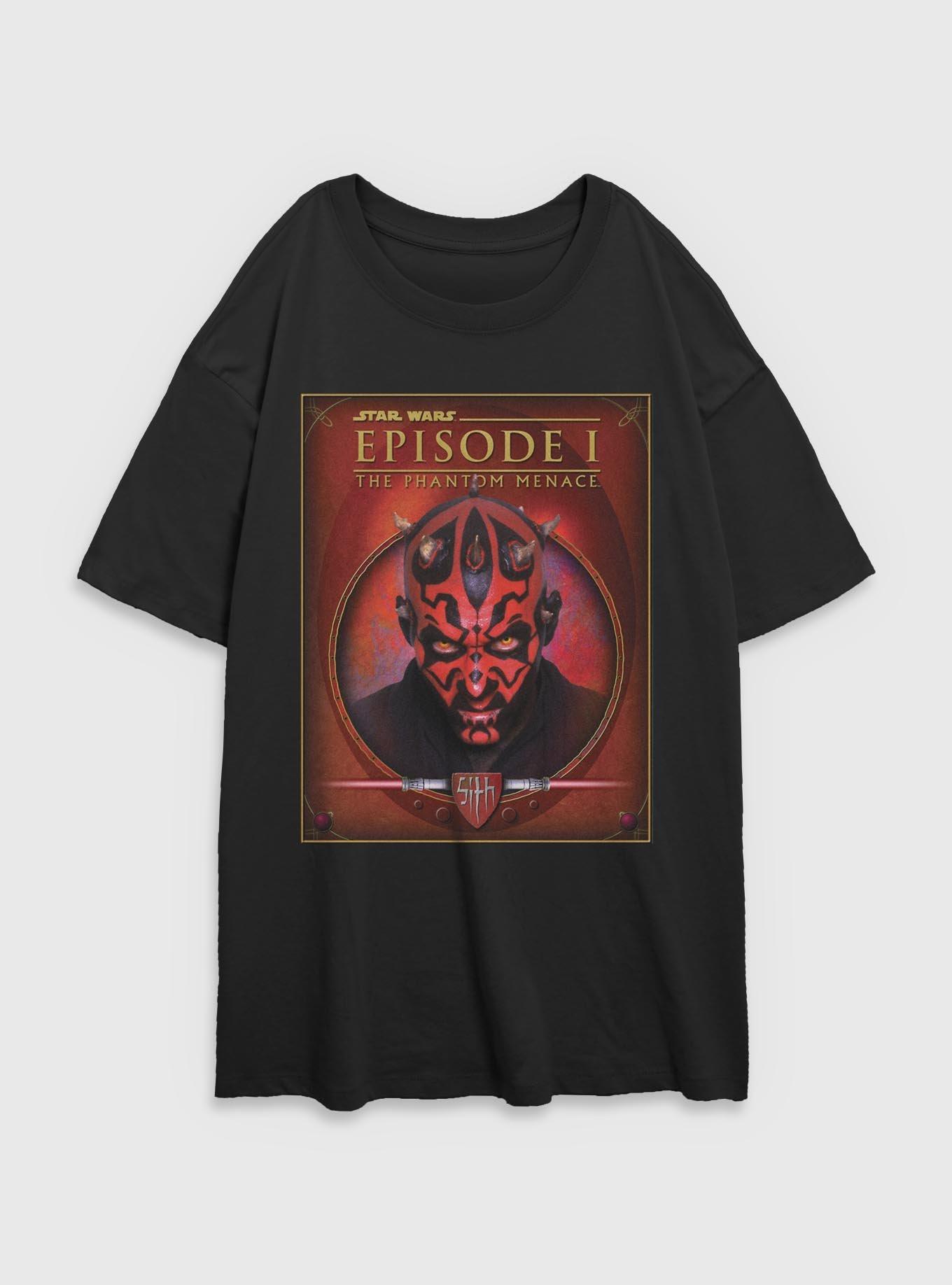 Star Wars Darth Maul Episode 1 Poster Womens Oversized T-Shirt, BLACK, hi-res