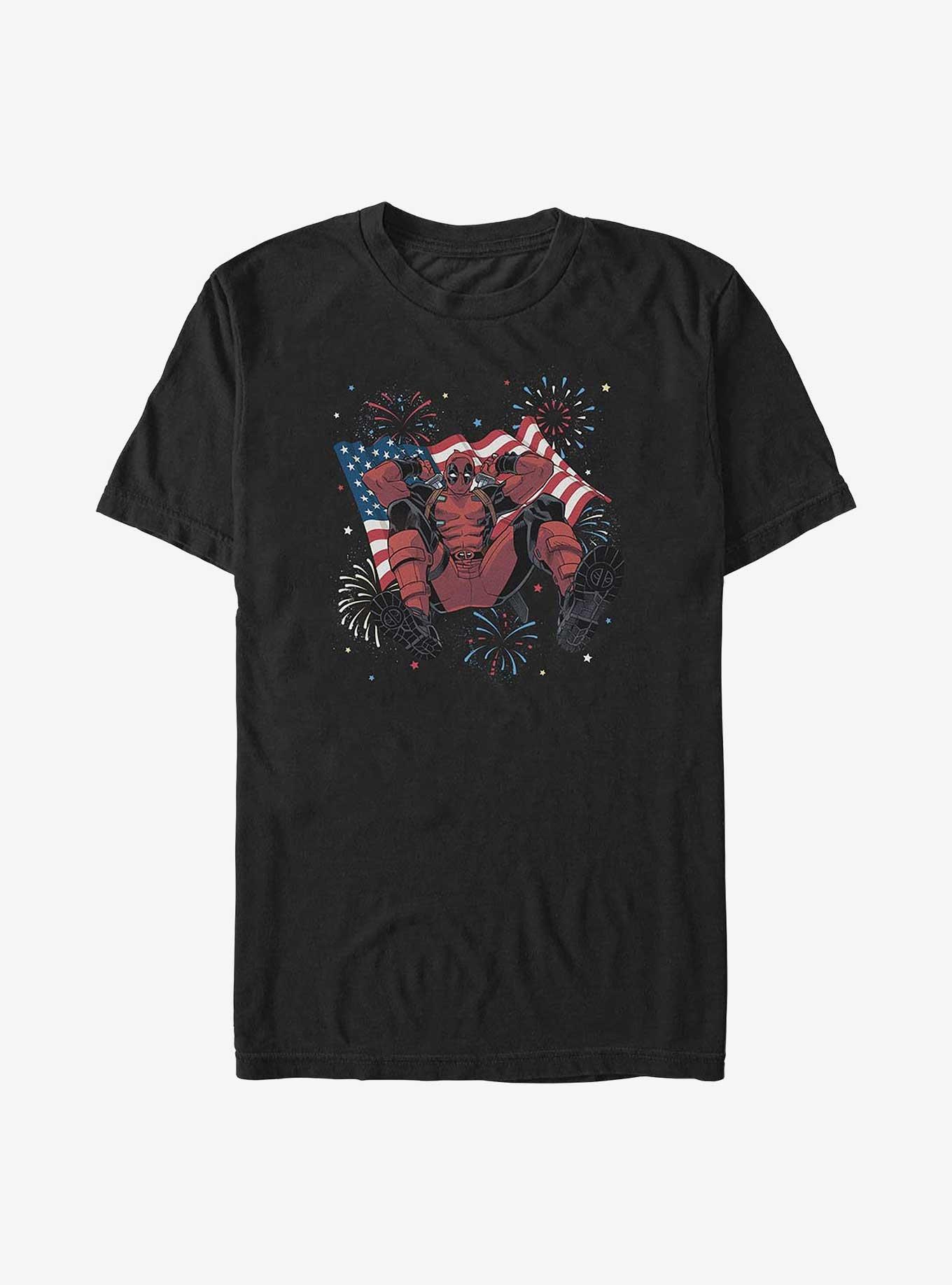 Marvel Deadpool Fireworks Big & Tall T-Shirt