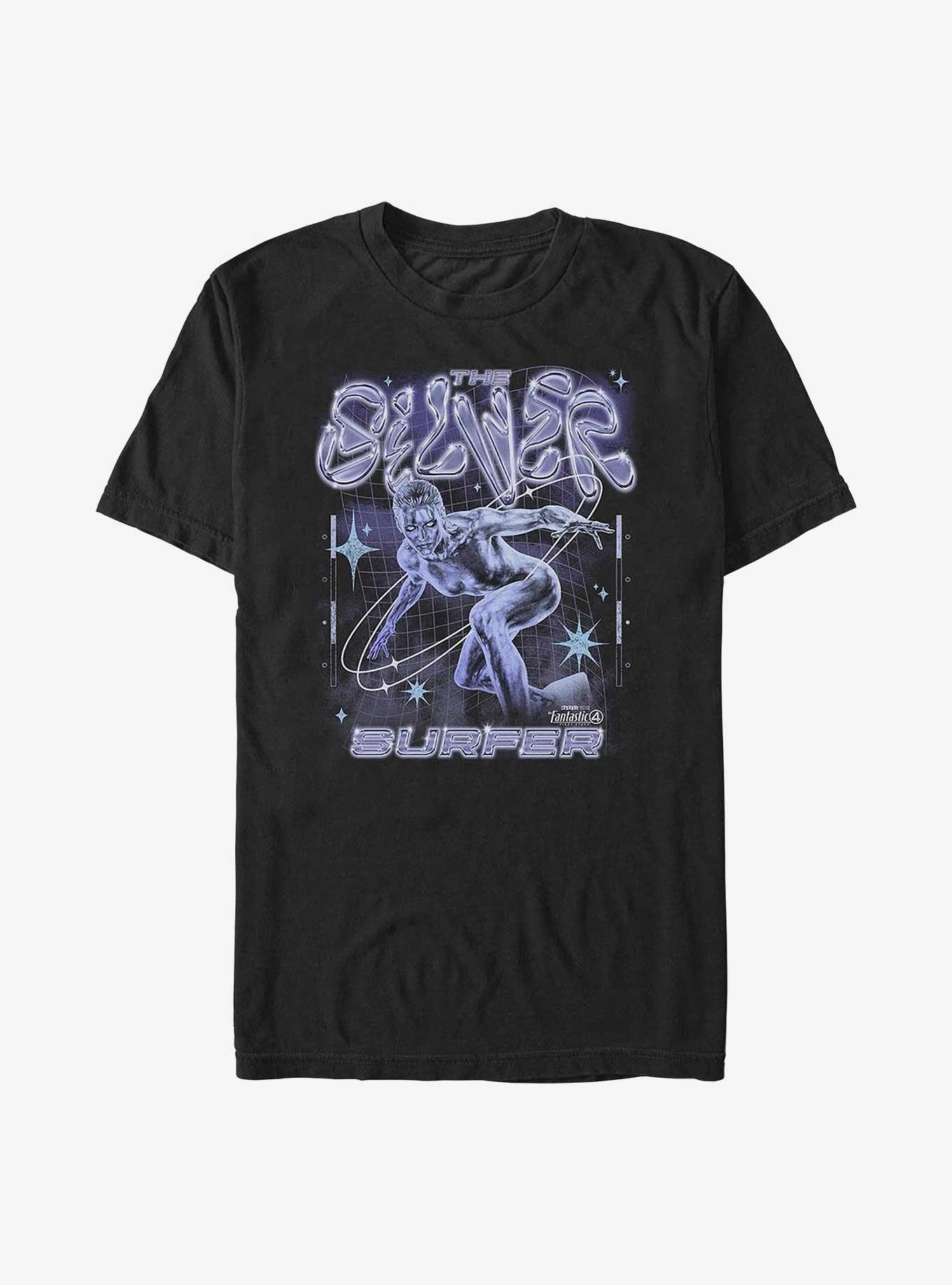 Marvel The Fantastic Four: First Steps Silver Surfer Chrome Big & Tall T-Shirt Hot Topic Web Exclusive, , hi-res