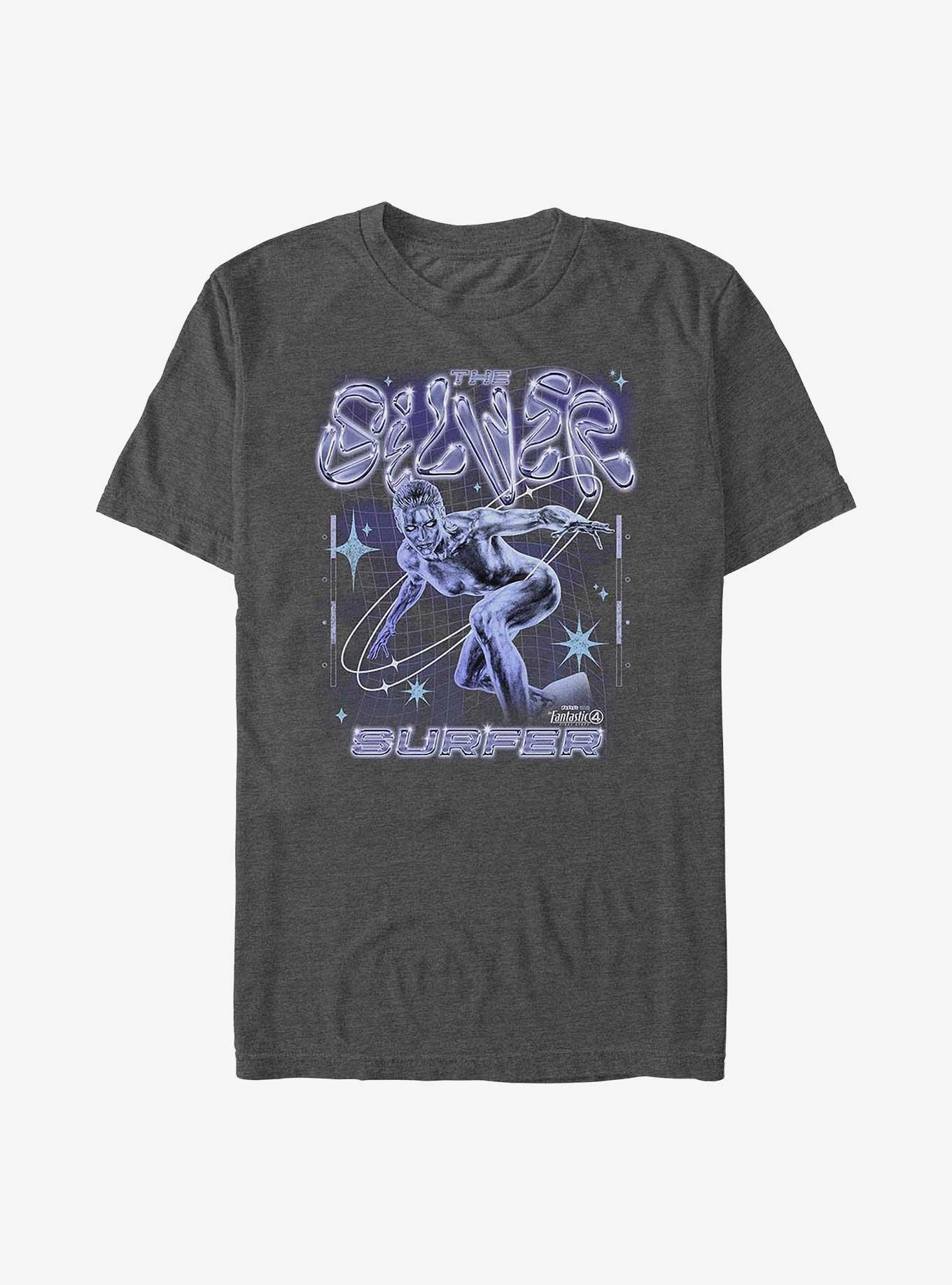 Marvel The Fantastic Four: First Steps Silver Surfer Big & Tall T-Shirt Hot Topic Exclusive, CHAR HTR, hi-res
