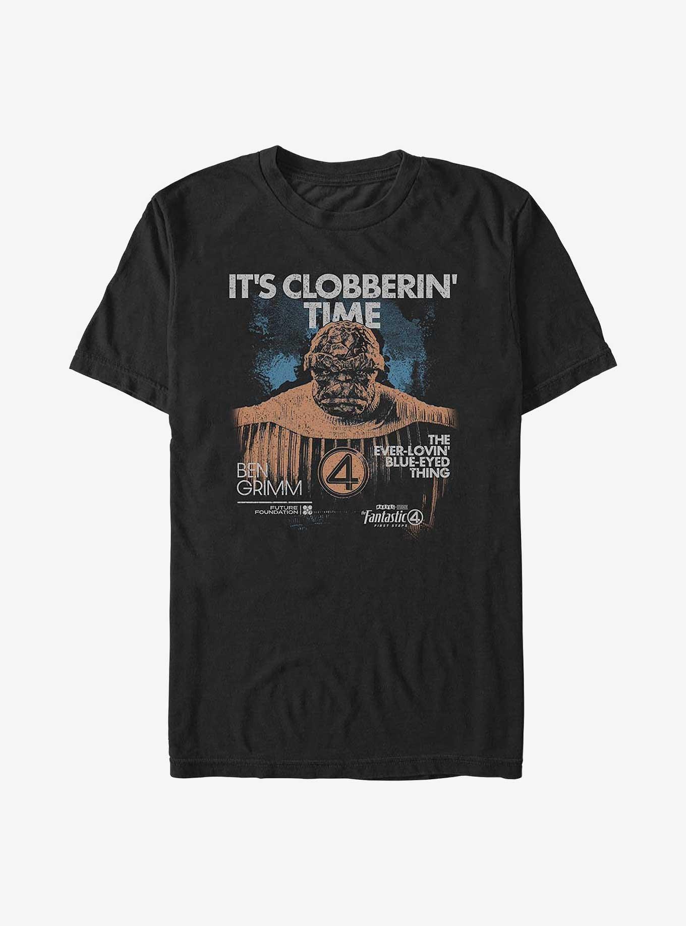 Marvel The Fantastic Four: First Steps Grunge Rock Big & Tall T-Shirt Hot Topic Exclusive, BLACK, hi-res