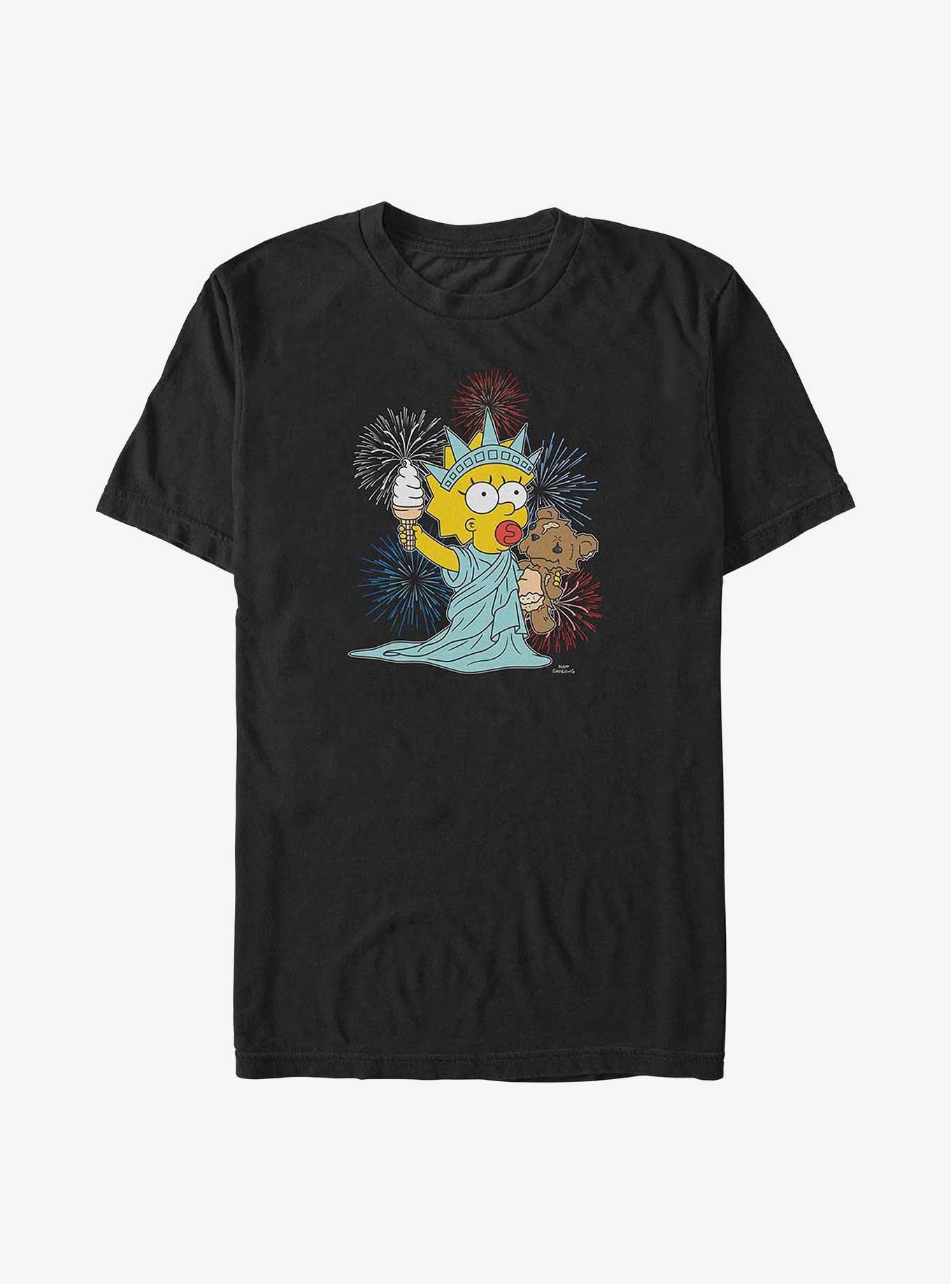 The Simpsons Fireworks Maggie Big & Tall T-Shirt, BLACK, hi-res