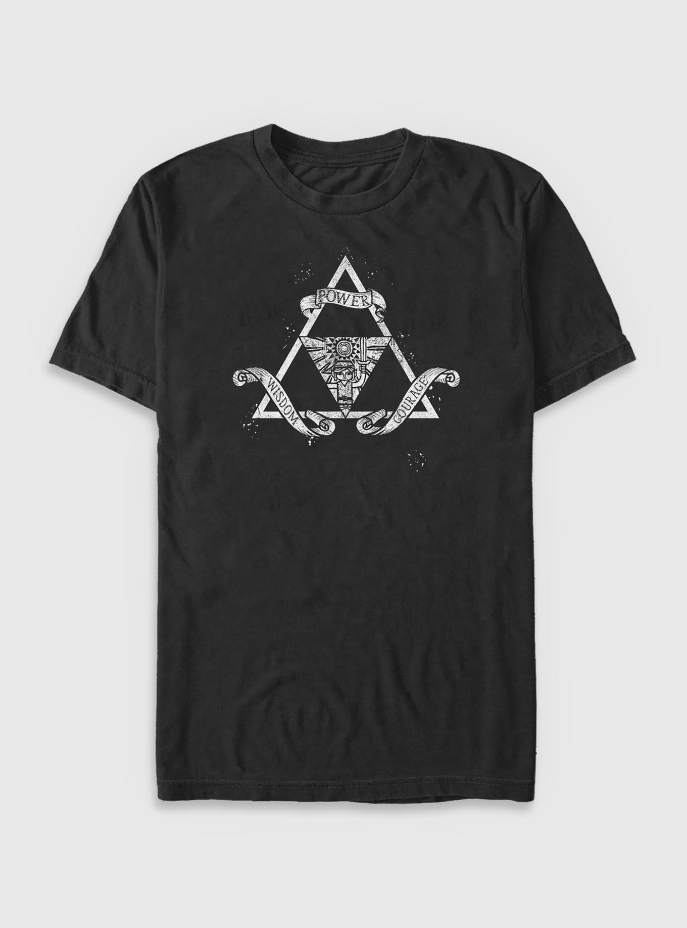 The Legend Of Zelda Power Courage Wisdom Big & Tall T-Shirt, BLACK, hi-res