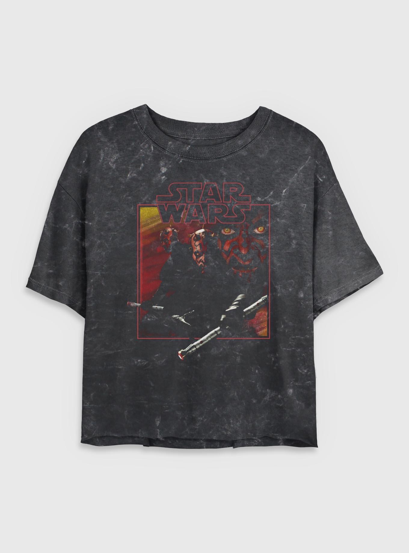 Star Wars Vintage Maul Mineral Wash Womens Crop T-Shirt, , hi-res