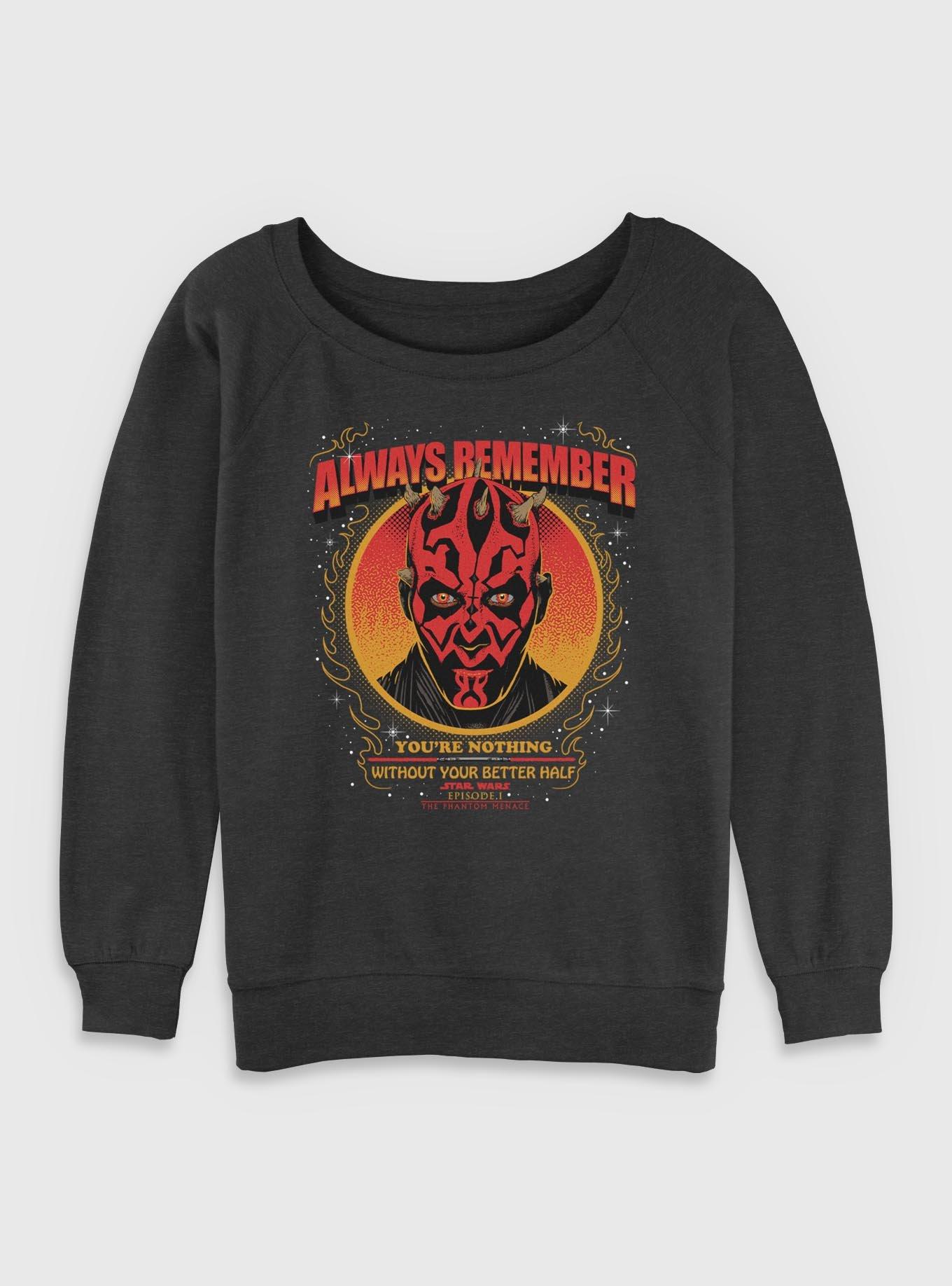 Star Wars Always Remember Darth Maul Womens Slouchy Sweatshirt, , hi-res