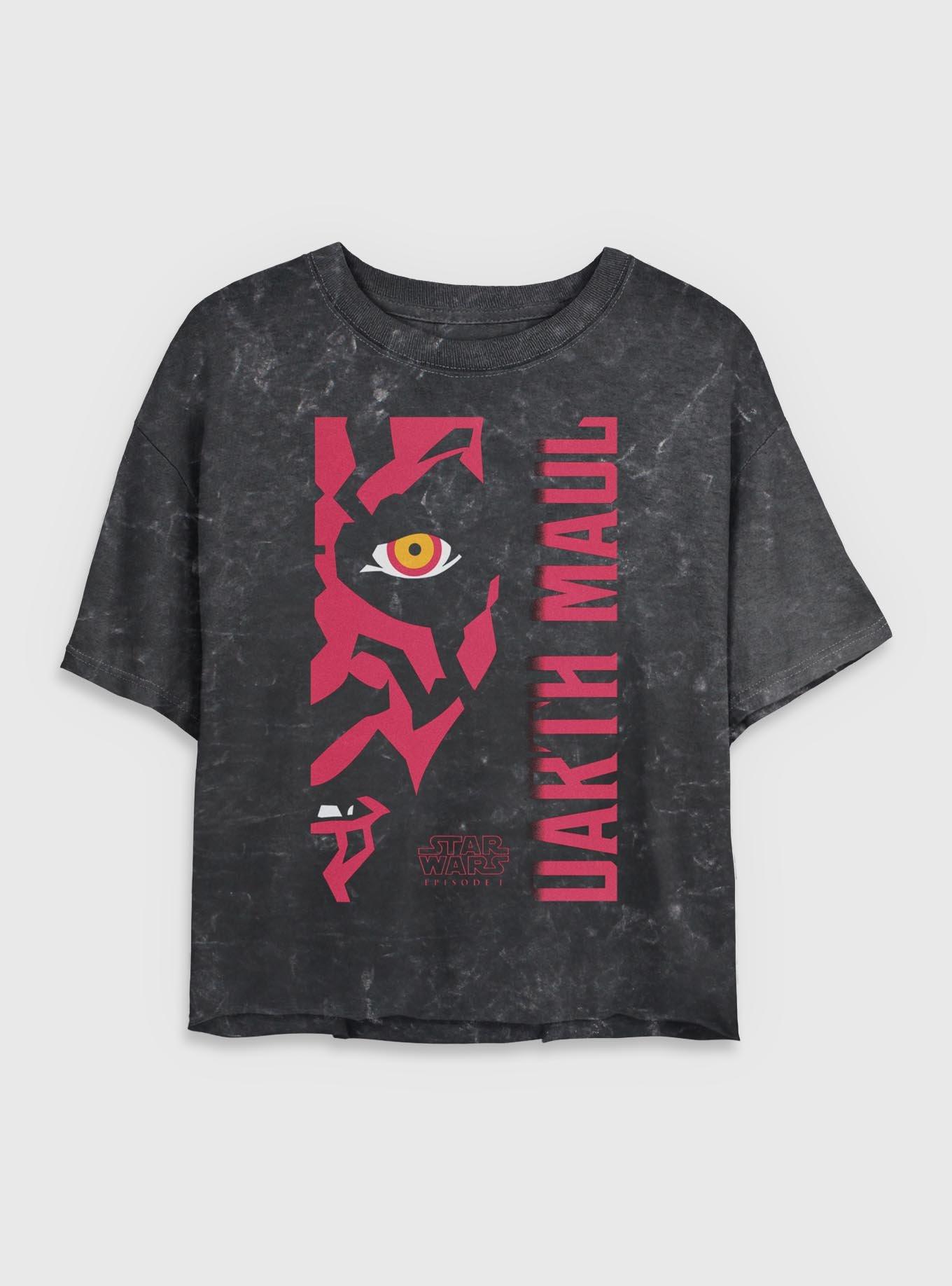 Star Wars Darth Maul Profile Mineral Wash Womens Crop T-Shirt, , hi-res
