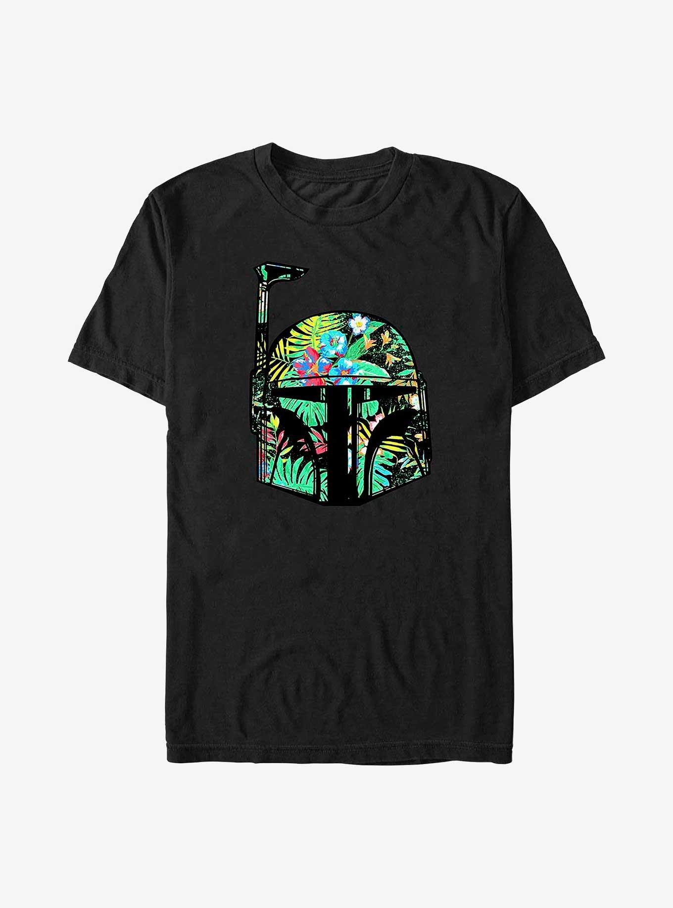 Star Wars Hawaiian Print Boba Fett Helmet Big & Tall T-Shirt, , hi-res