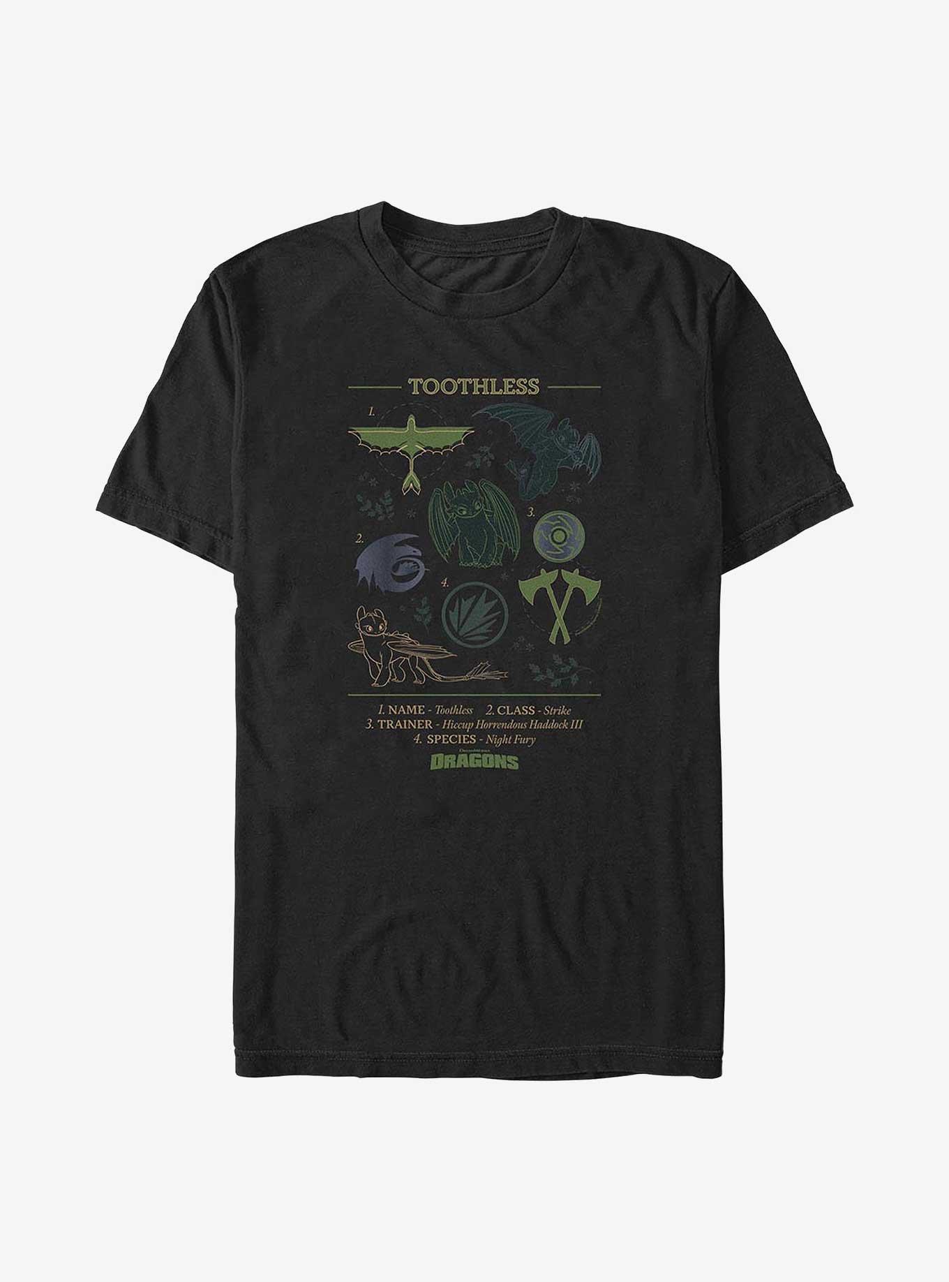 How To Train Your Dragon Toothless Dragon Classification Big & Tall T-Shirt, BLACK, hi-res