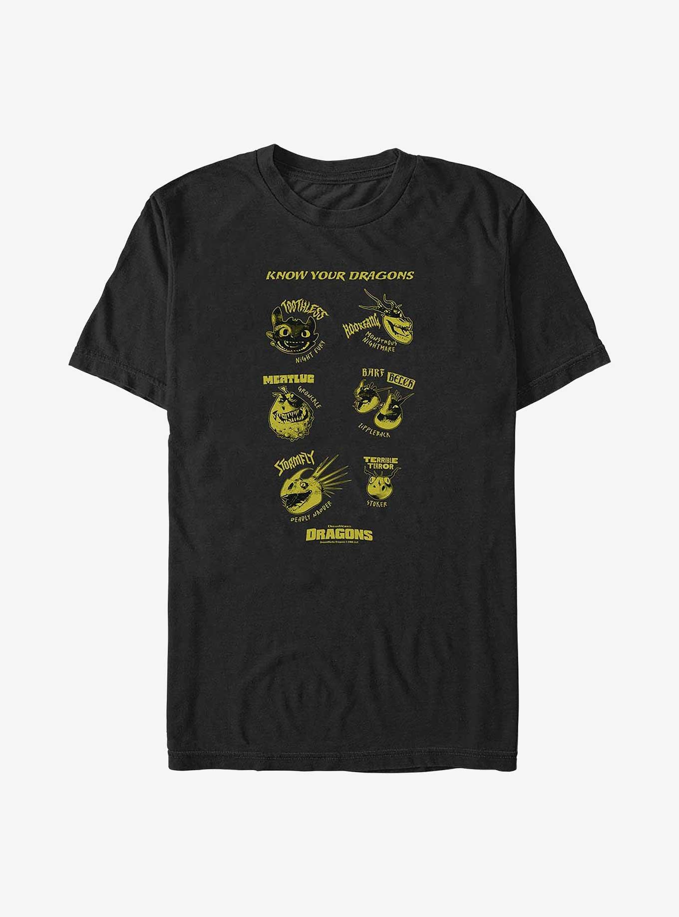 How To Train Your Dragon Know Your Dragon Big & Tall T-Shirt, BLACK, hi-res