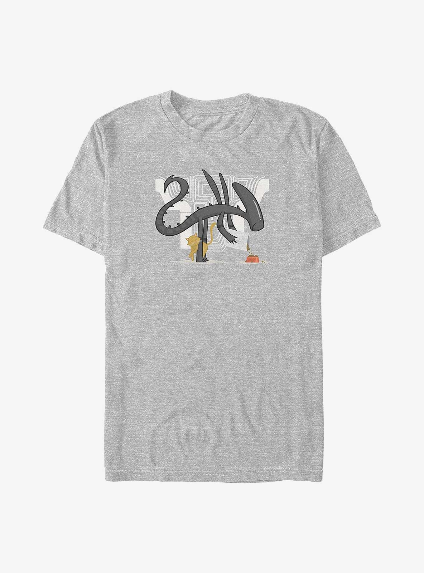 Alien Feeding Cat Big & Tall T-Shirt, ATH HTR, hi-res