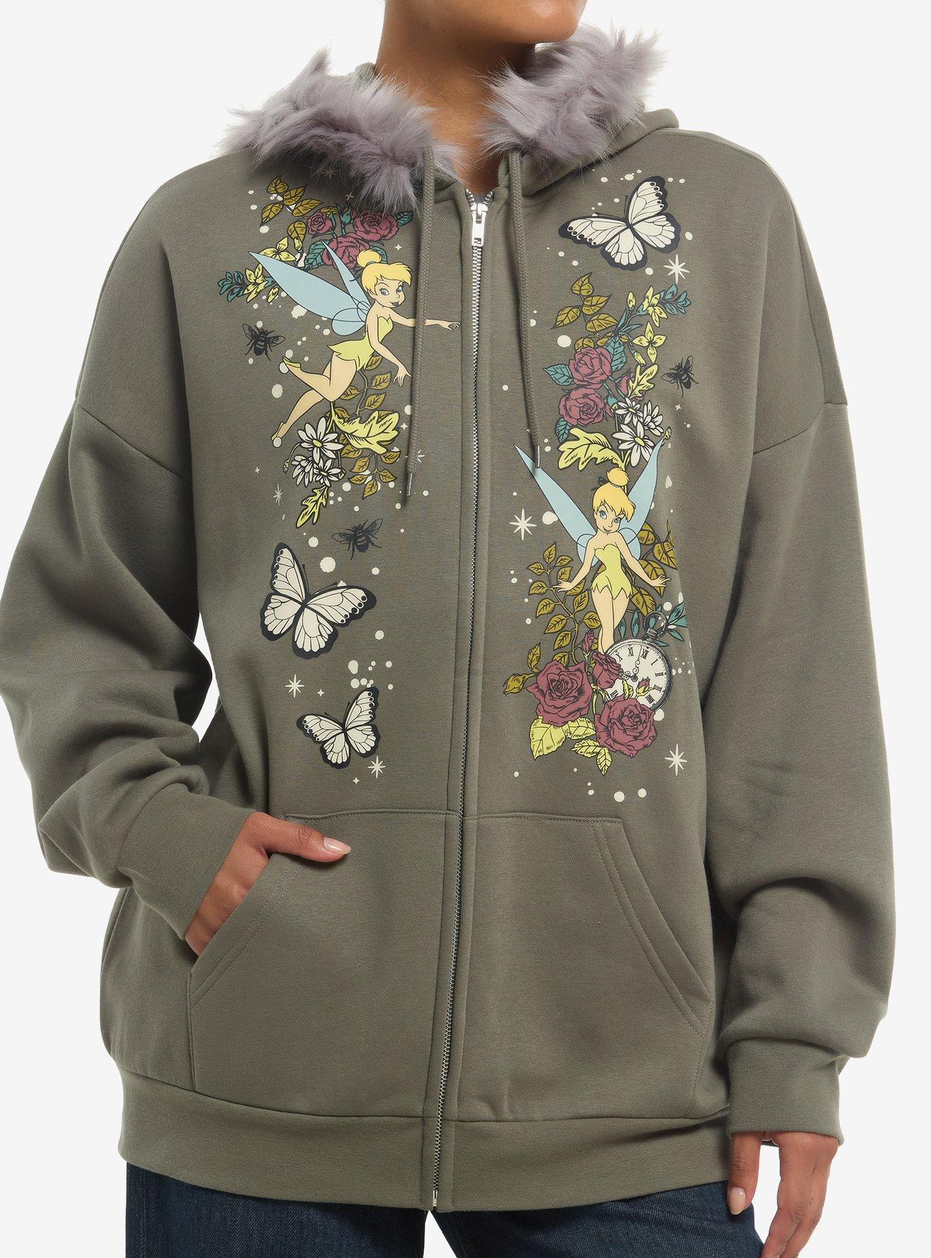 Disney Peter Pan Tinker Bell Fuzzy Hood Girls Hoodie, , hi-res