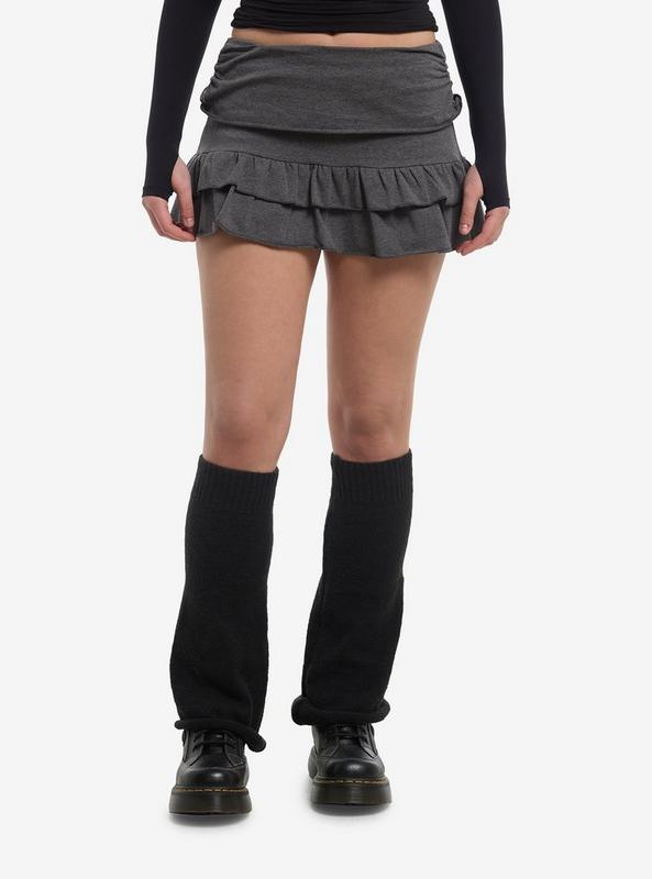 Sweet Society Black & Pink Ruffle Mini Skort