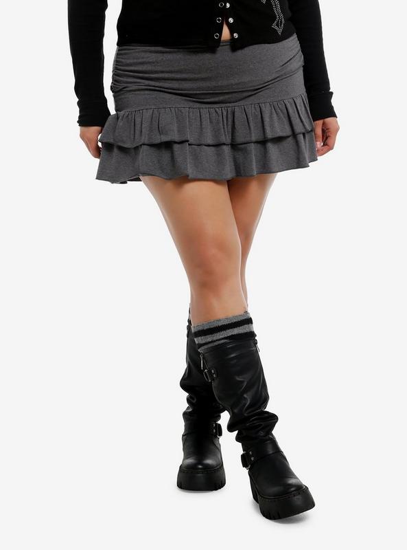 Thorn & Fable Dark Floral Lace-Up Skort