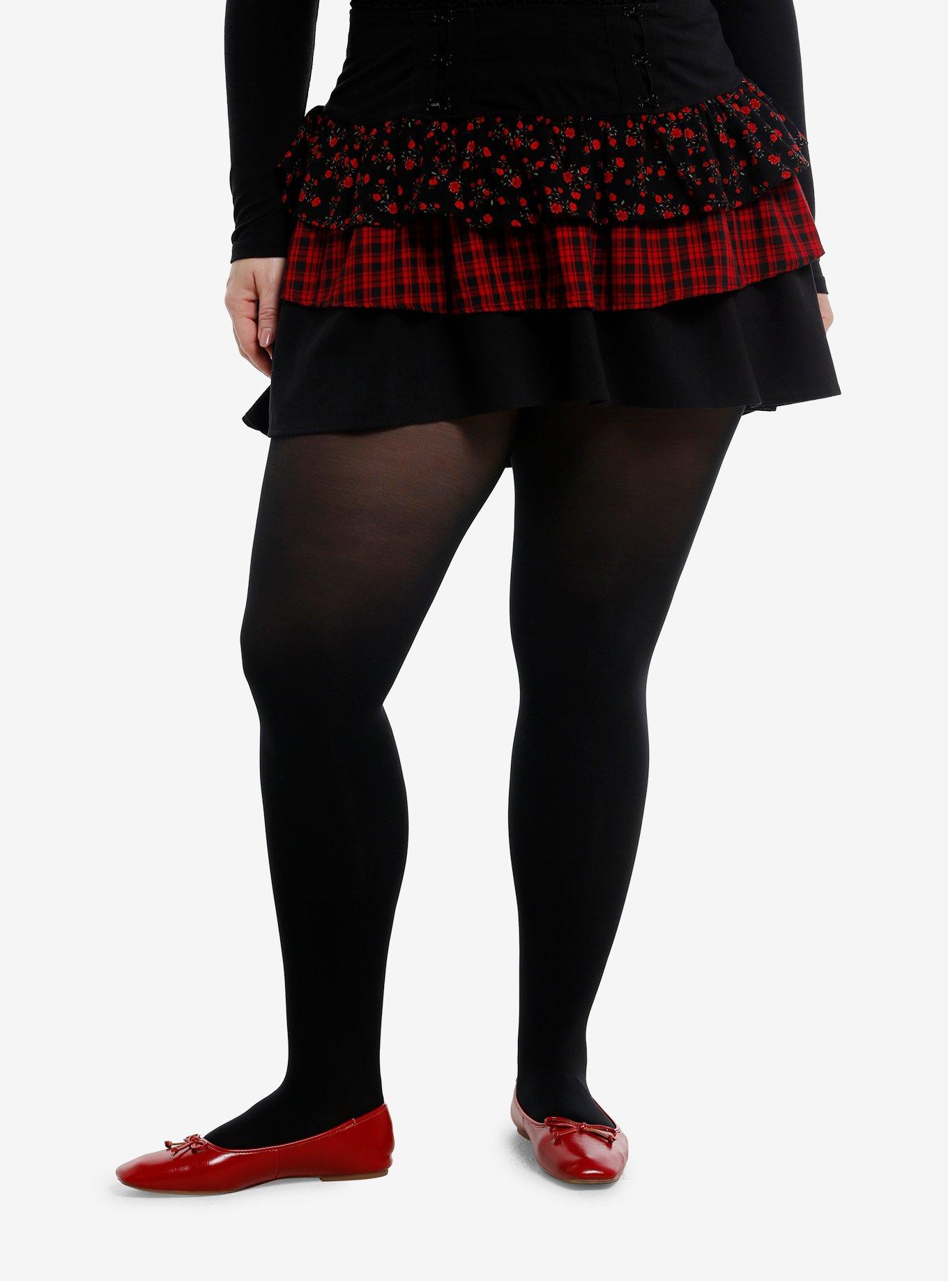 Social Collision Roses & Plaid Tiered Mini Skirt Plus Size, , hi-res