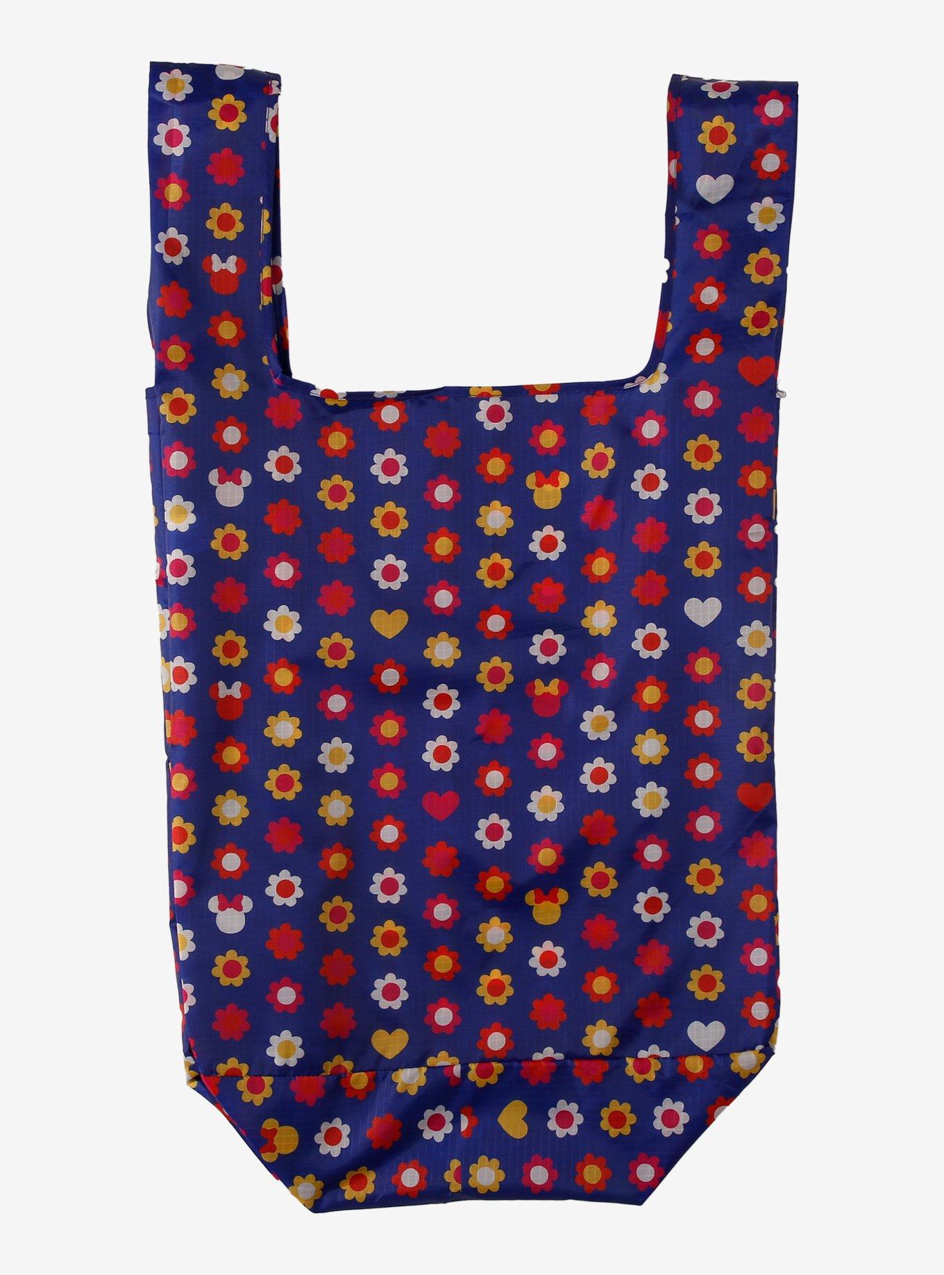 Disney Minnie Mouse Floral Foldable Tote Bag &mdash; BoxLunch Exclusive, , hi-res