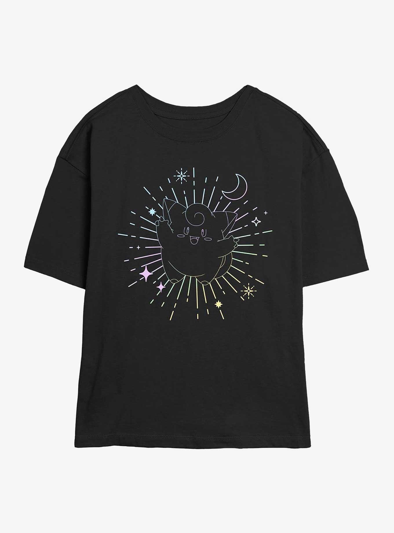 Pokemon Celestial Clefairy Girls Skimmer T-Shirt, BLACK, hi-res