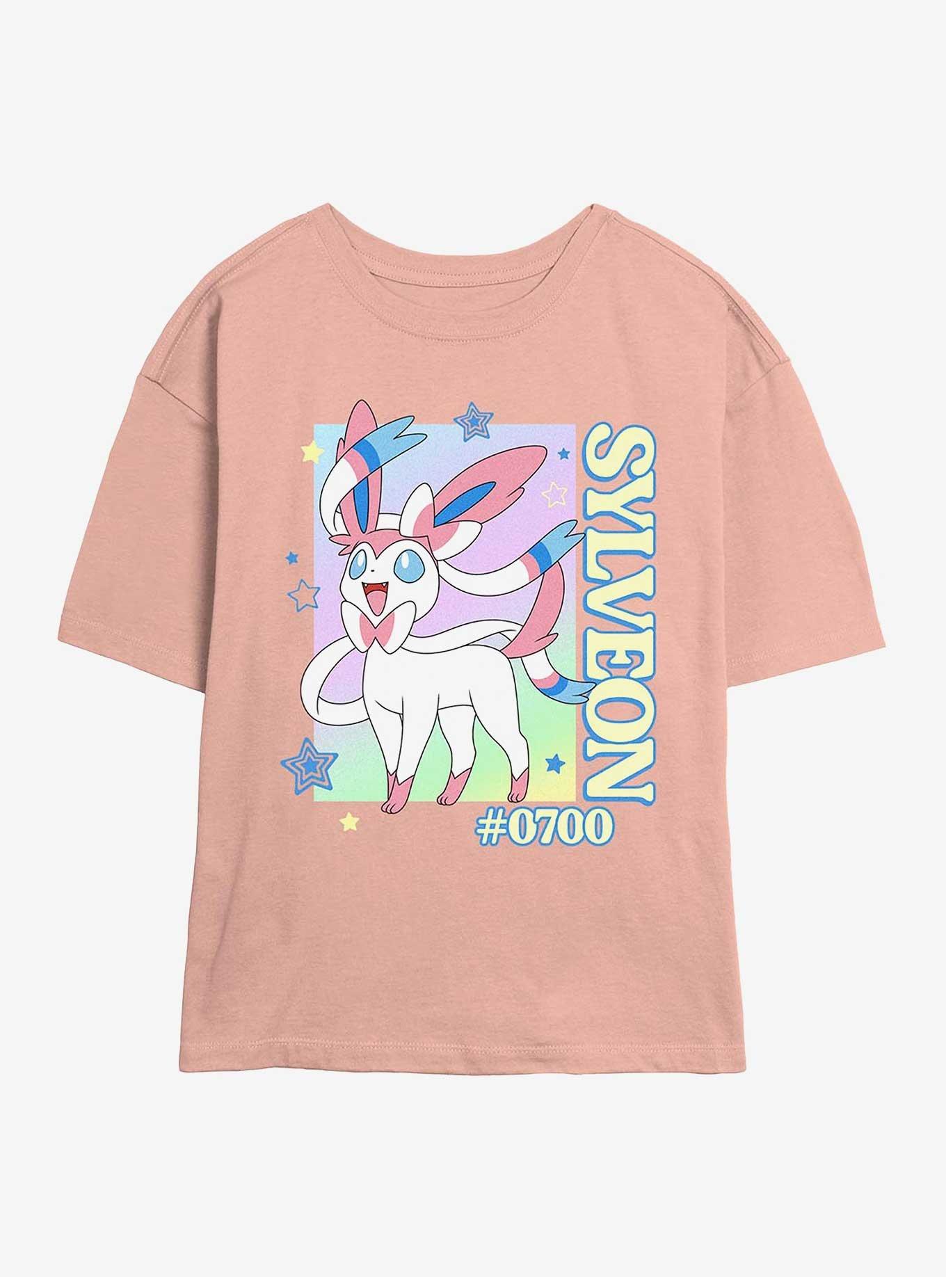 Pokemon Sylveon Heart Lockup Girls Skimmer T-Shirt, PEACH, hi-res