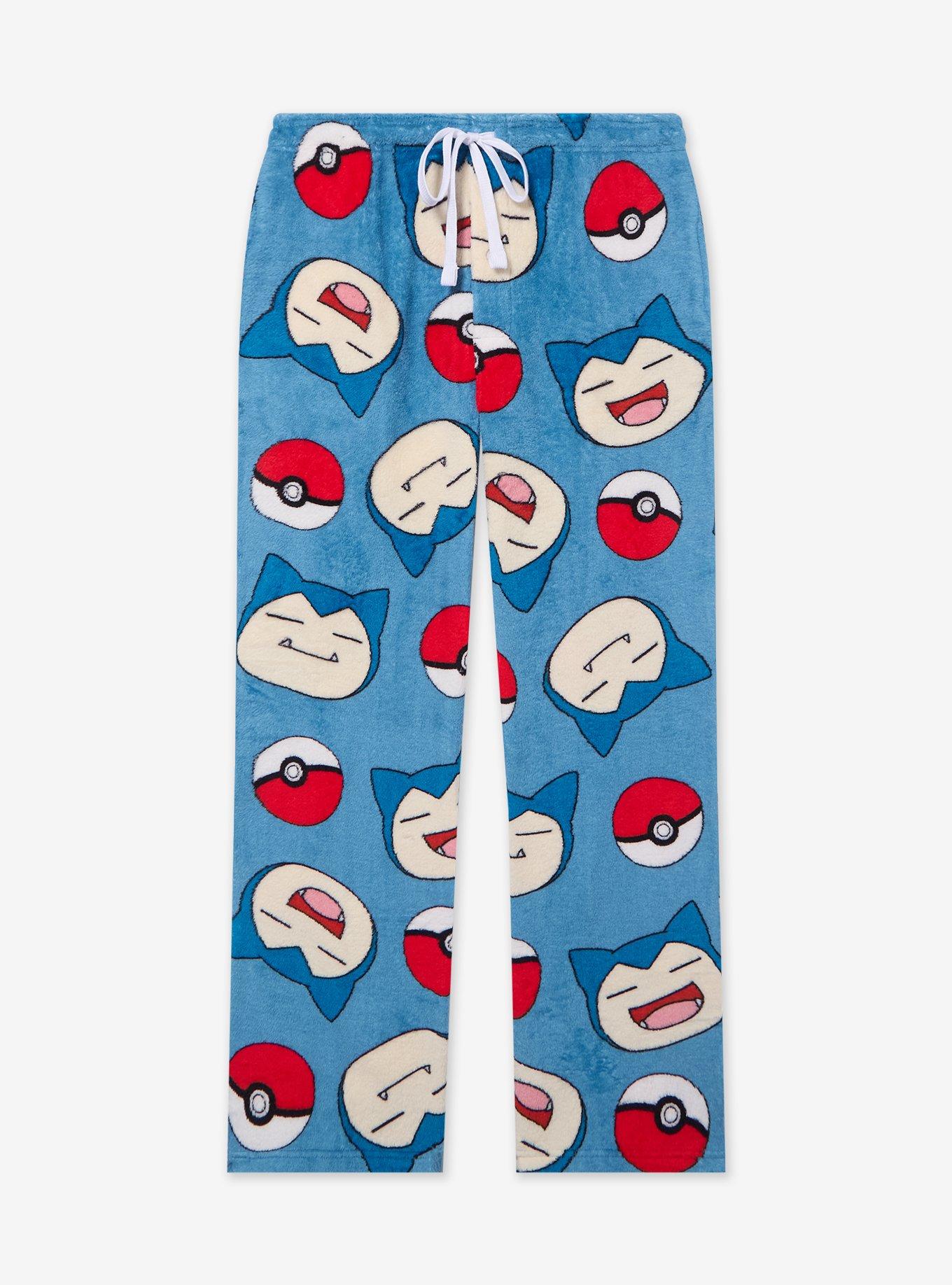 Pokémon Snorlax & Poké Balls Allover Print Plush Plus Size Sleep Pants - BoxLunch Exclusive, , hi-res