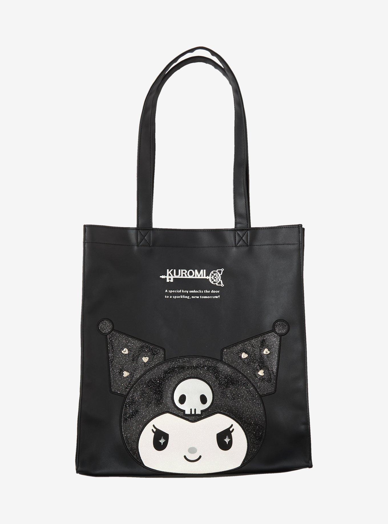 Sanrio Japan Originals Kuromi Glitter Faux Leather Tote Bag, , hi-res