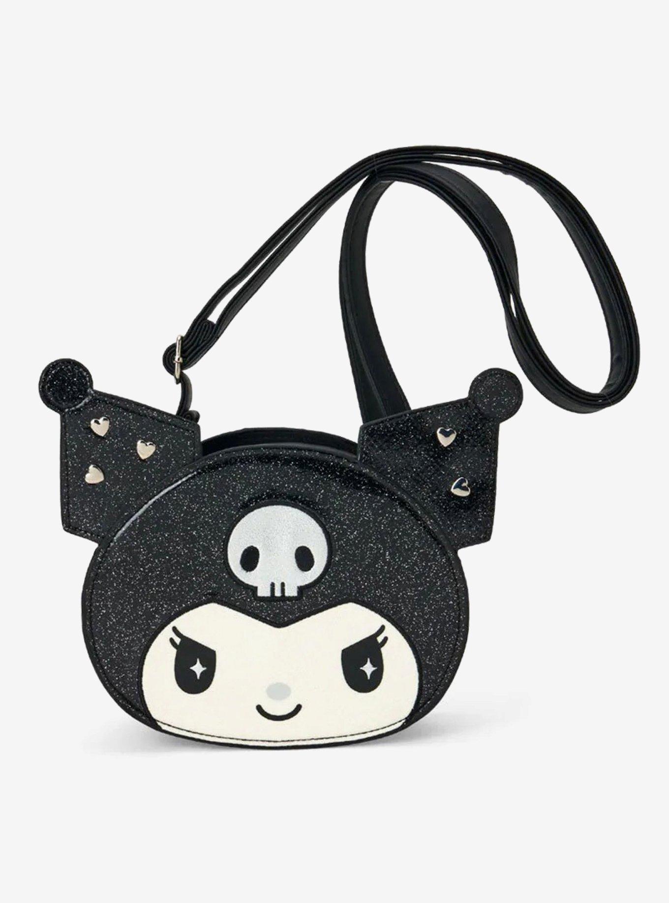 Kuromi Glitter Heart Figural Crossbody Bag, , hi-res