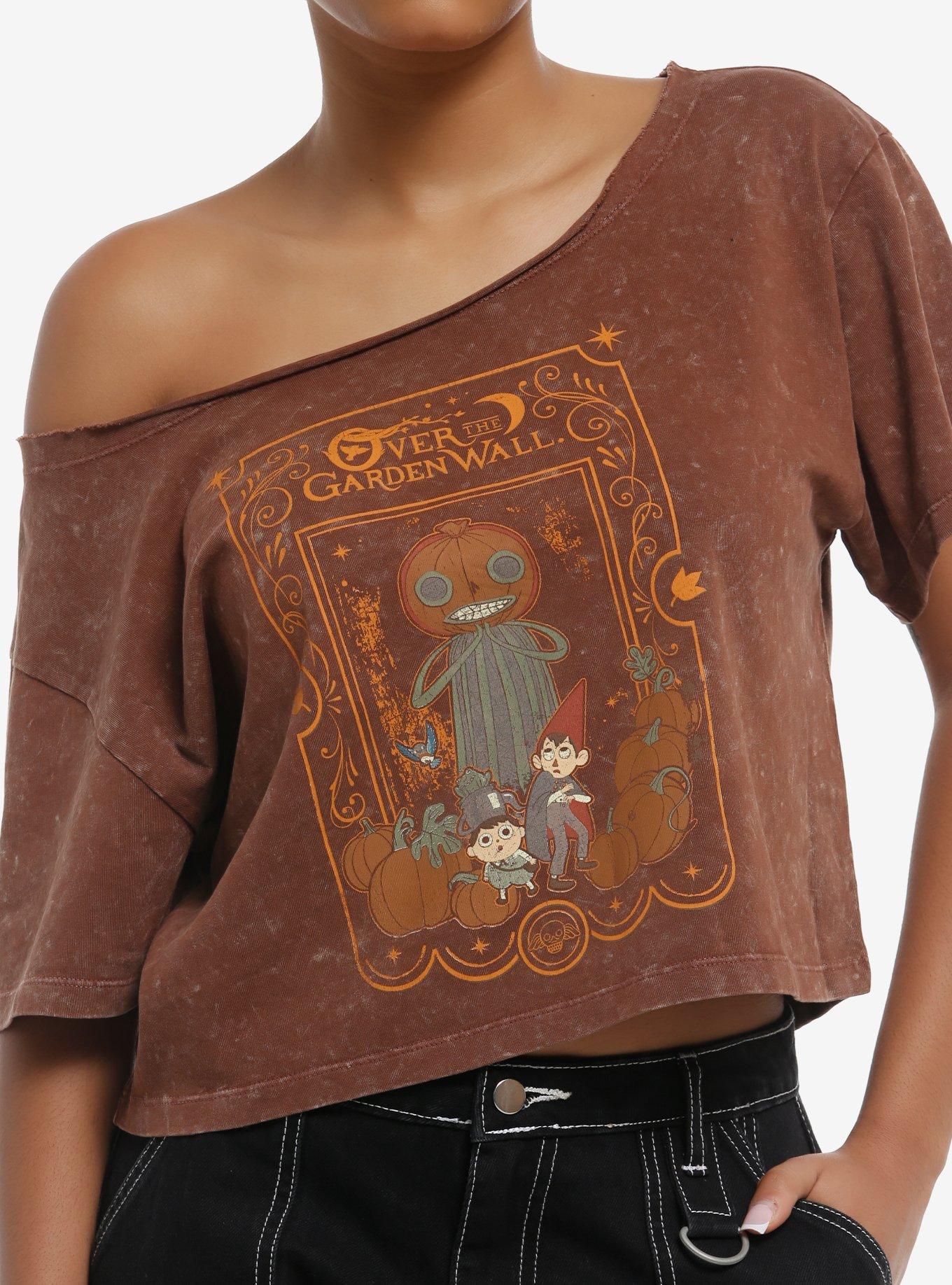 Over The Garden Wall Pottsfield Brown Wash Girls Off-The-Shoulder T-Shirt, , hi-res