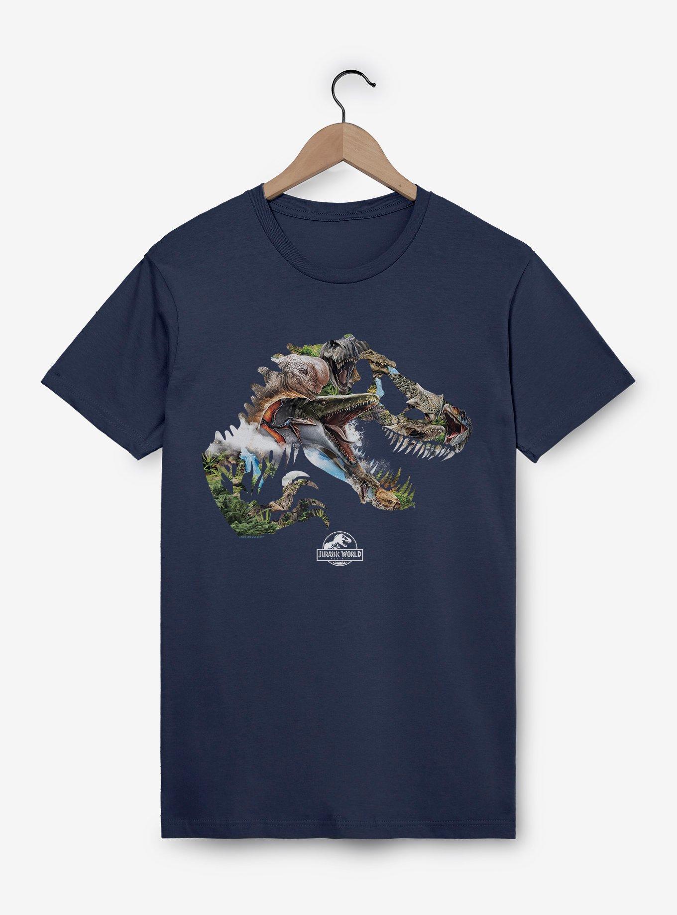 Jurassic World Rebirth Dinosaur Collage Logo T-Shirt, , hi-res