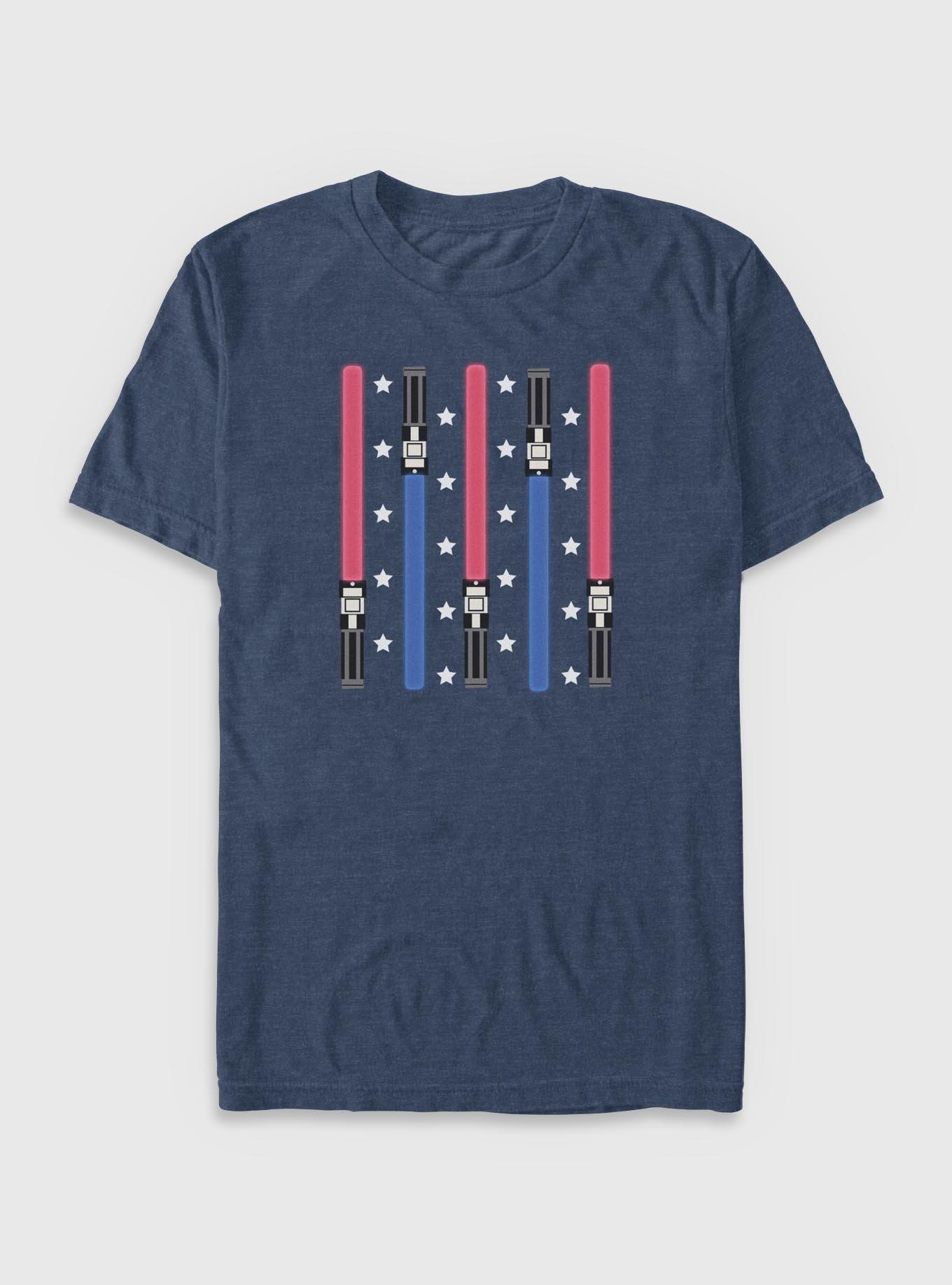 Star Wars Lights And Stars Big & Tall T-Shirt, NAVY HTR, hi-res