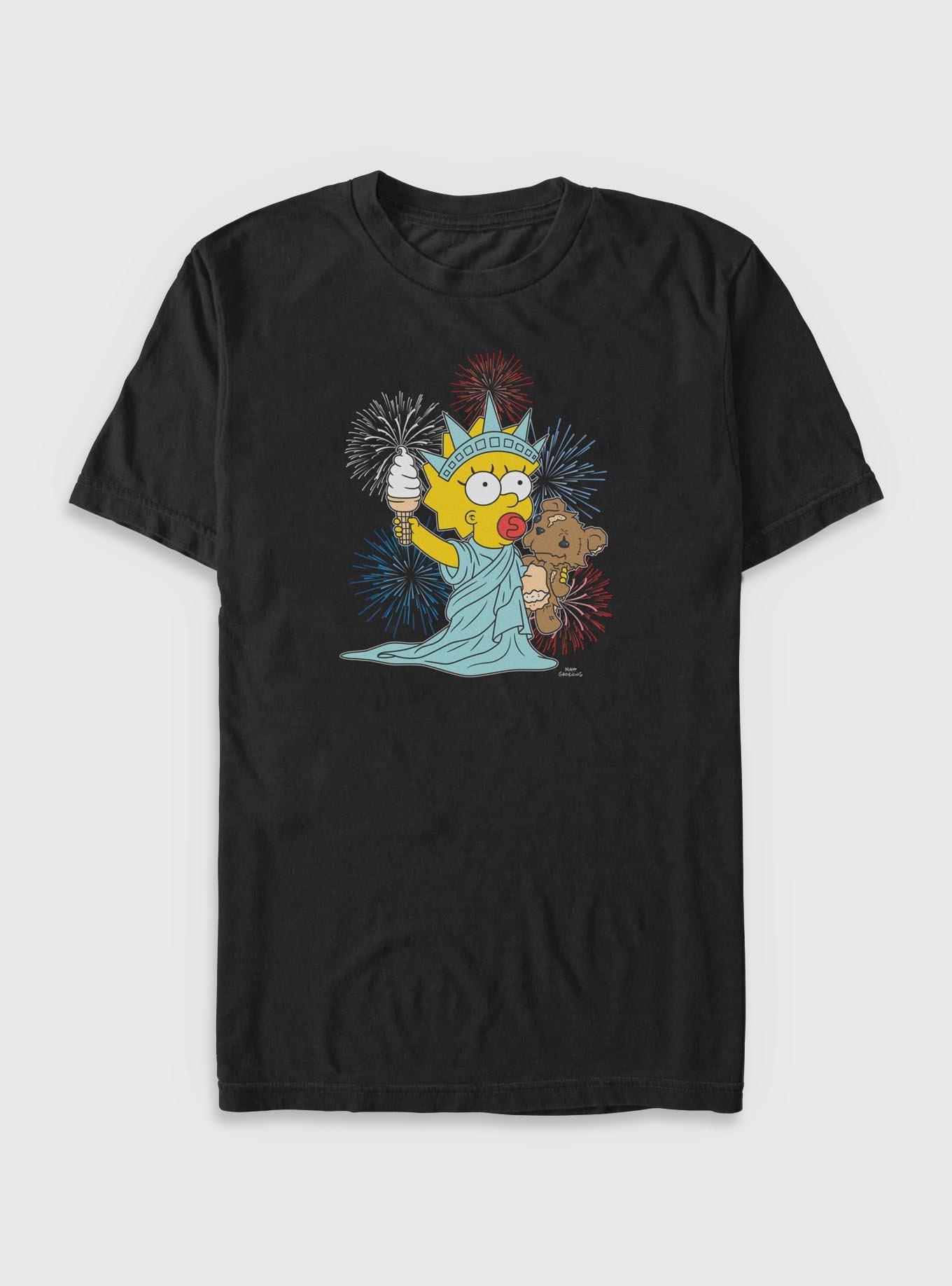 The Simpsons Fireworks Maggie Big & Tall T-Shirt, BLACK, hi-res
