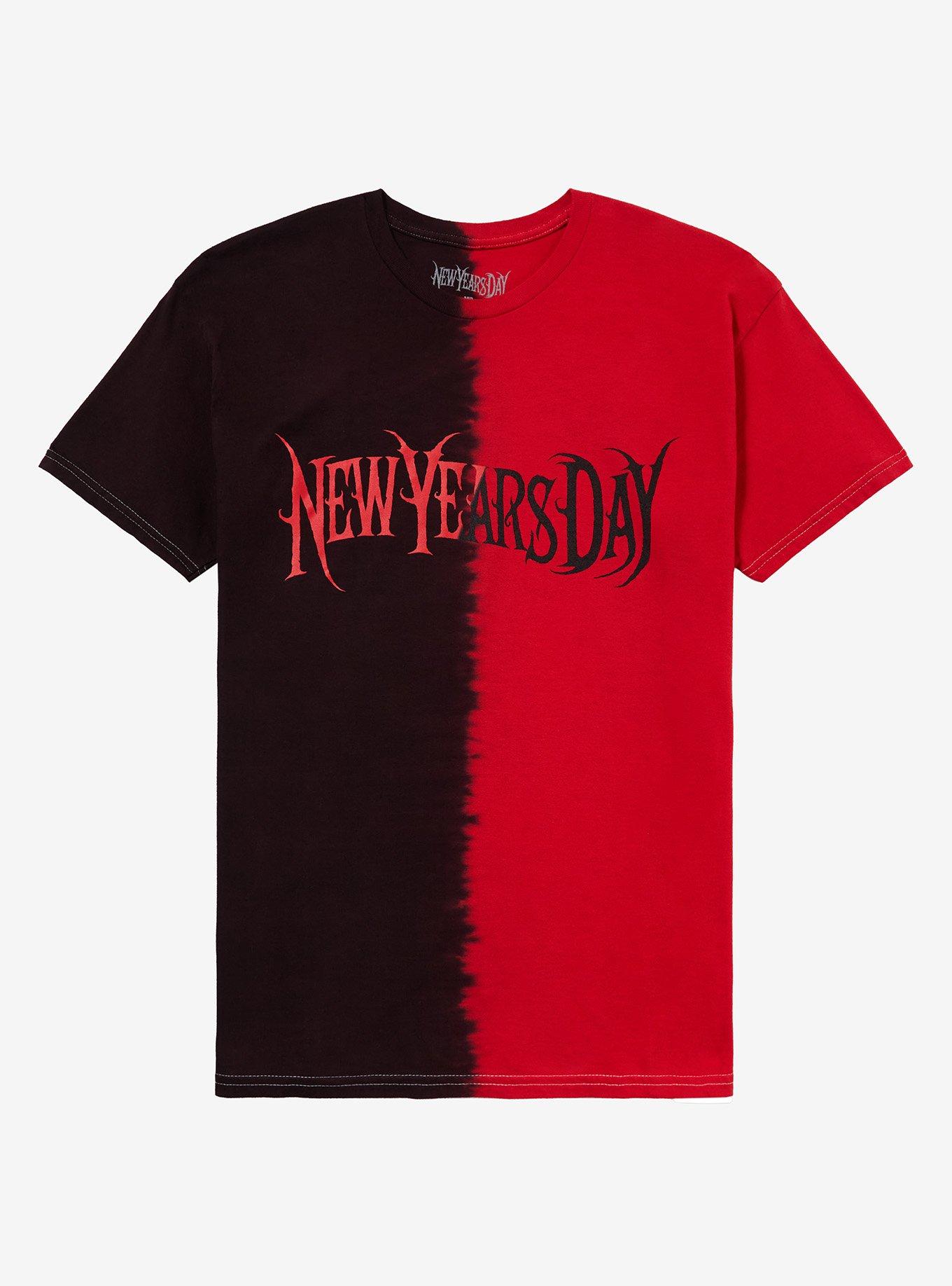 New Years Day Red & Black Split-Dye T-Shirt
