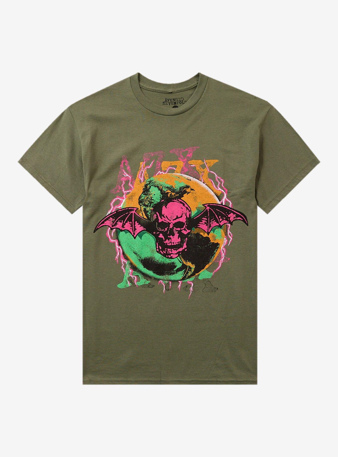 Avenged Sevenfold Deathbat Lightning Two-Sided T-Shirt, , hi-res
