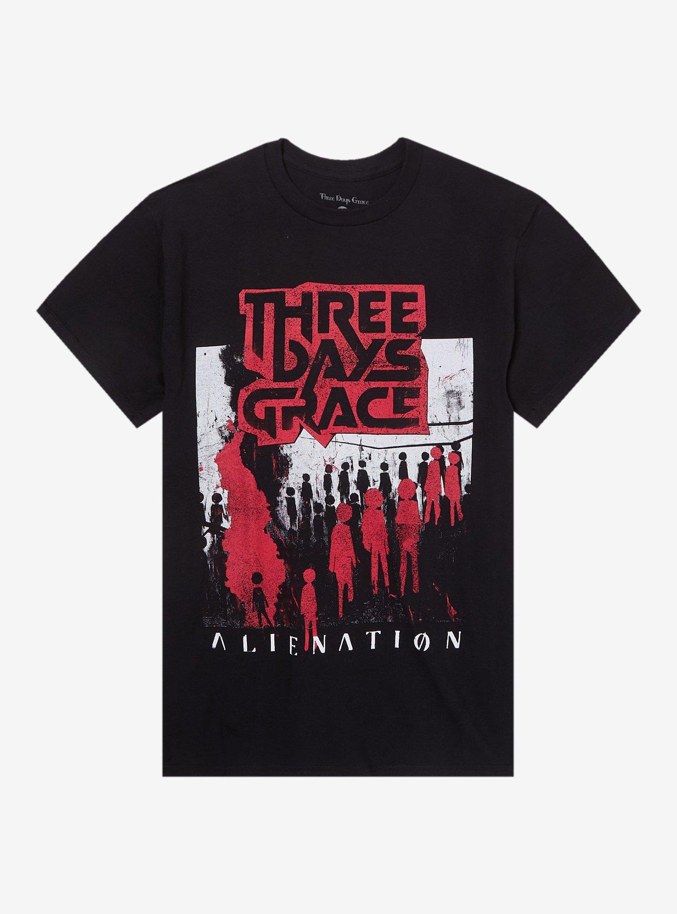 Three Days Grace グラフィックTシャツ ブラック Three Days Grace Alienation Figures T-Shirt | Hot Topic