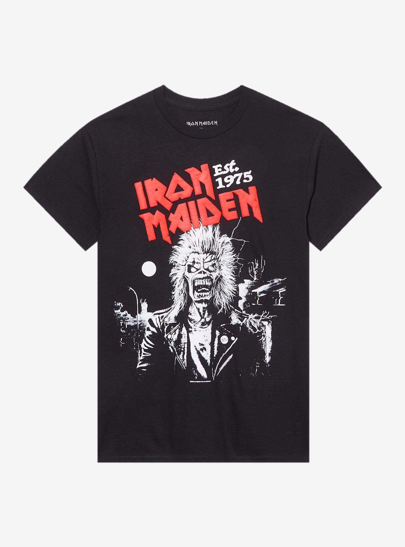 Iron Maiden Eddie Established 1975 Puff Paint T-Shirt, , hi-res