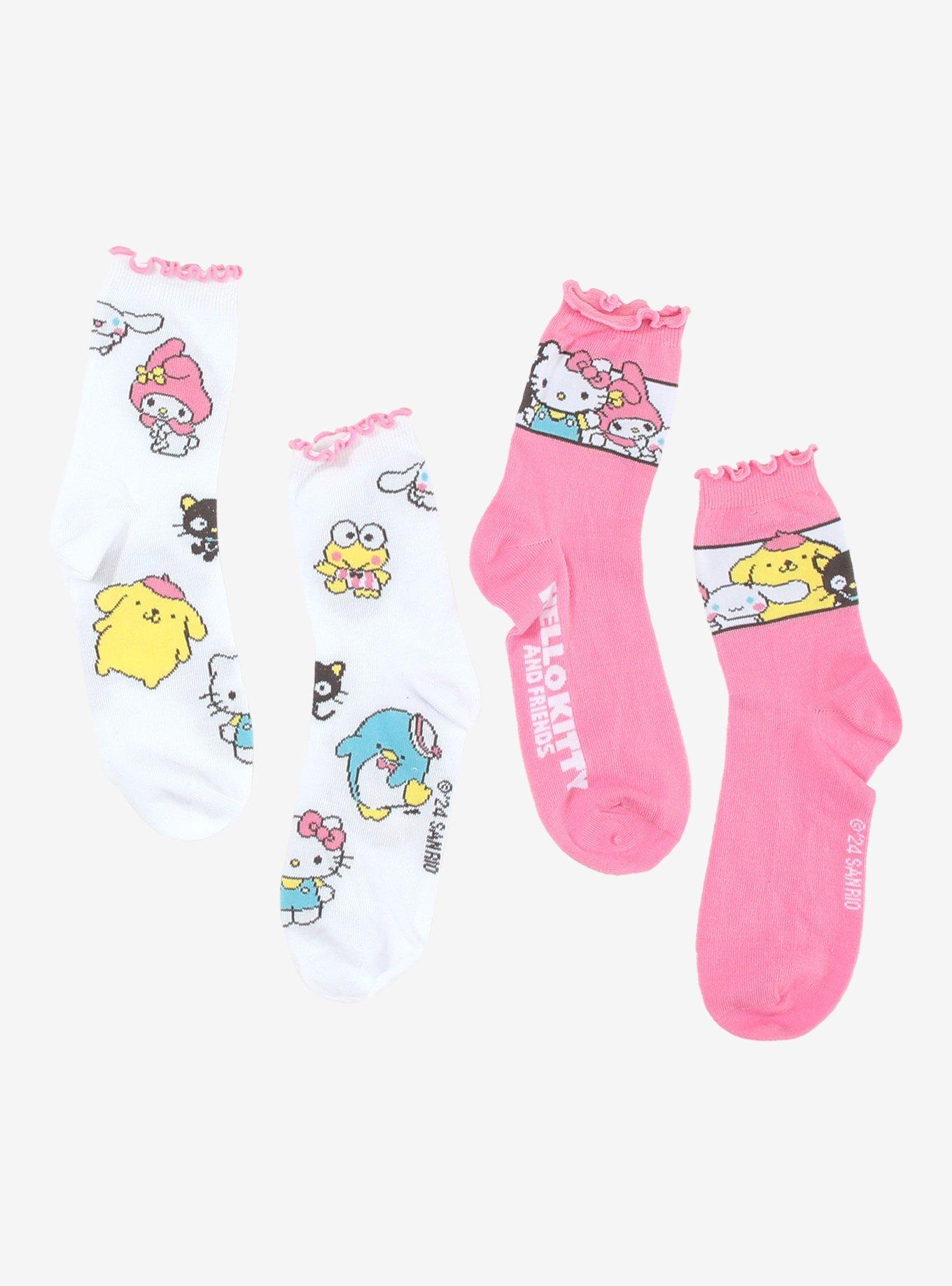 Hello Kitty And Friends Lettuce Trim Ankle Socks 2 Pair, , hi-res